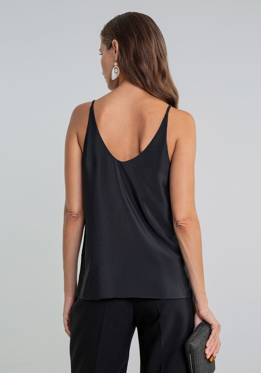 Blusa com Alças Decote V, . Blusa com Alças Decote V, , large.