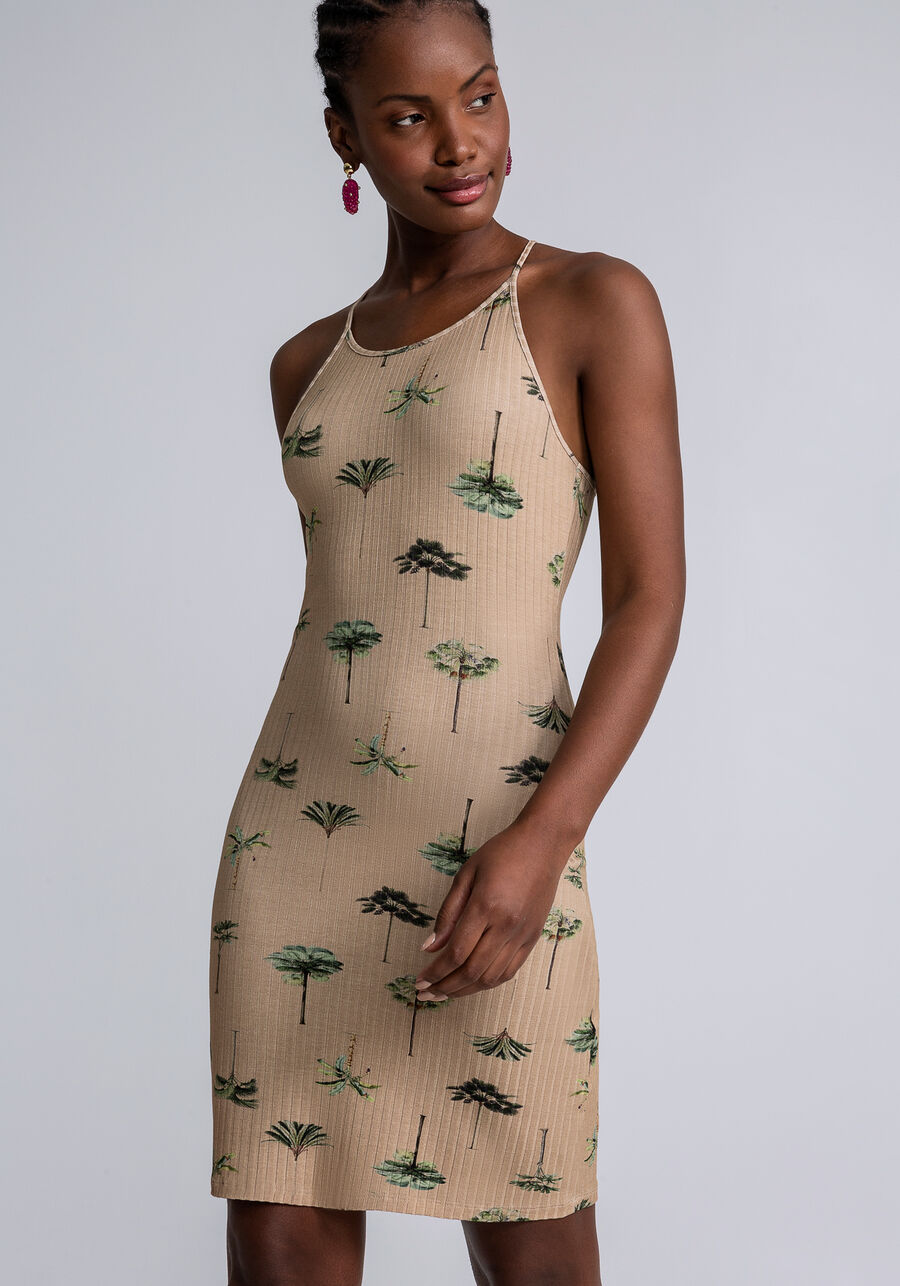 Vestido com Alças Justo Estampa, ARVOREDO. Vestido com Alças Justo Estampa, ARVOREDO, large.