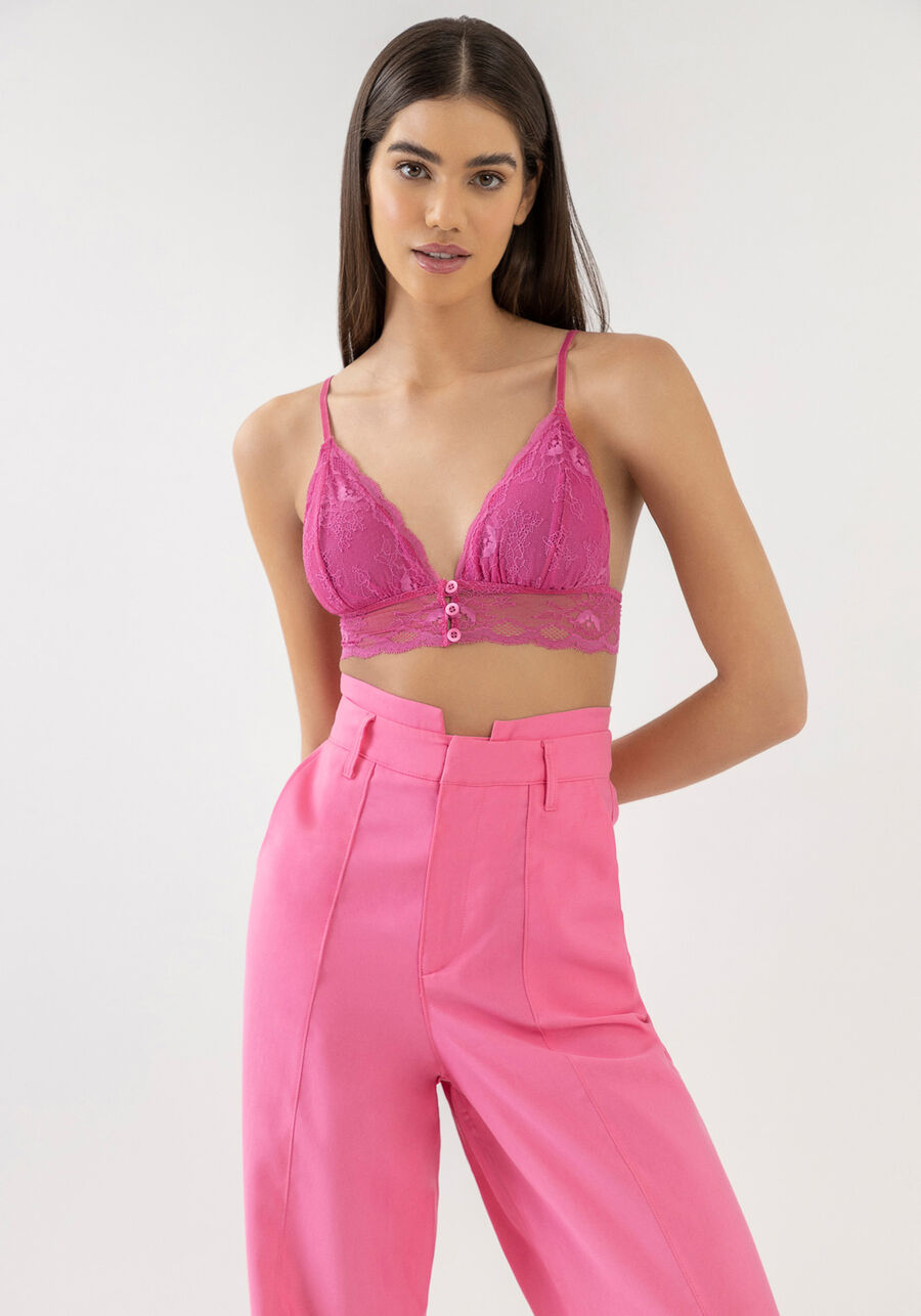 Top Renda com Bojo Removível, ROSA PINK BOOM. Top Renda com Bojo Removível, ROSA PINK BOOM, large.
