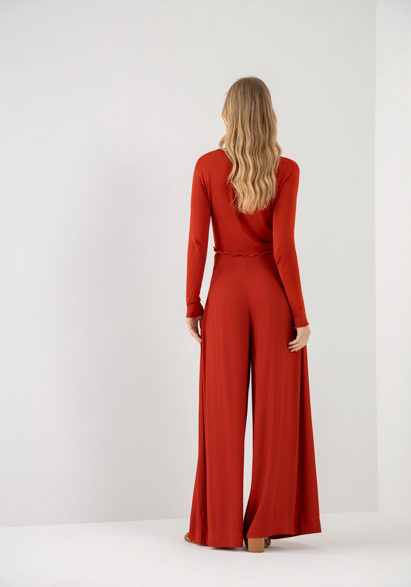 Cardigan Manga Longa Cropped com Top, LARANJA FERY, large.