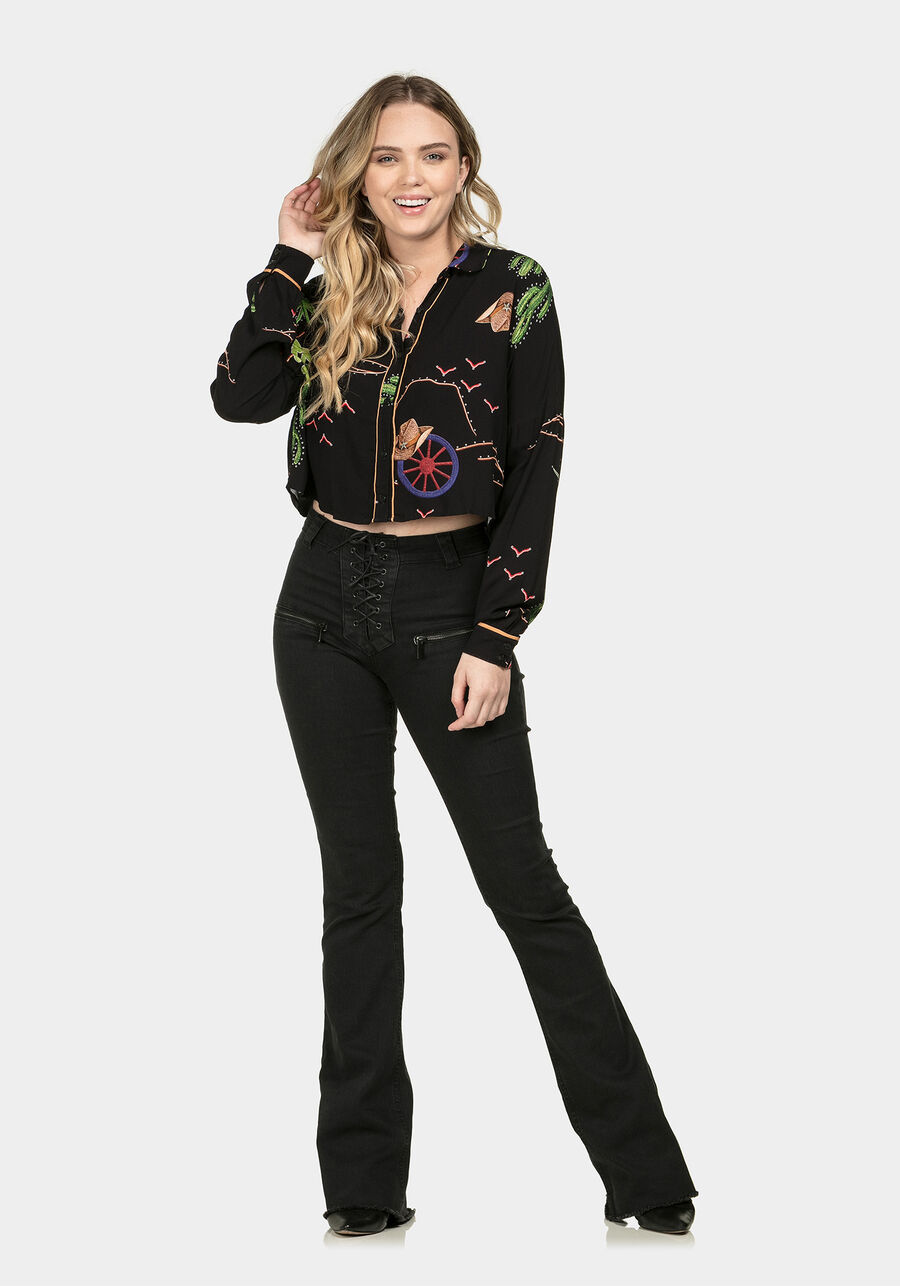 Camisa Manga Longa Cropped Tecido, . Camisa Manga Longa Cropped Tecido, , large.