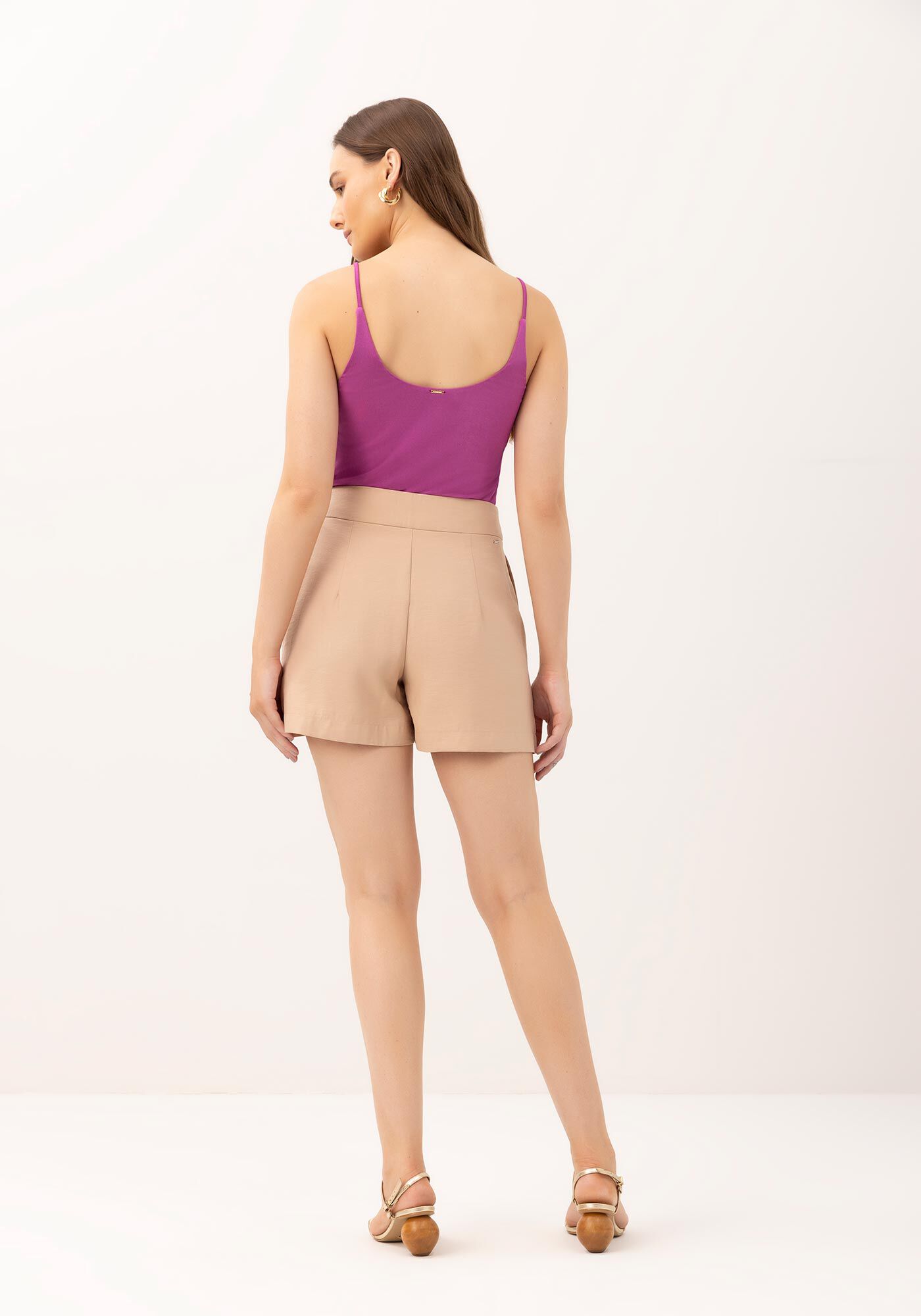 Shorts Cintura Alta Alfaiataria Minimal, , large.