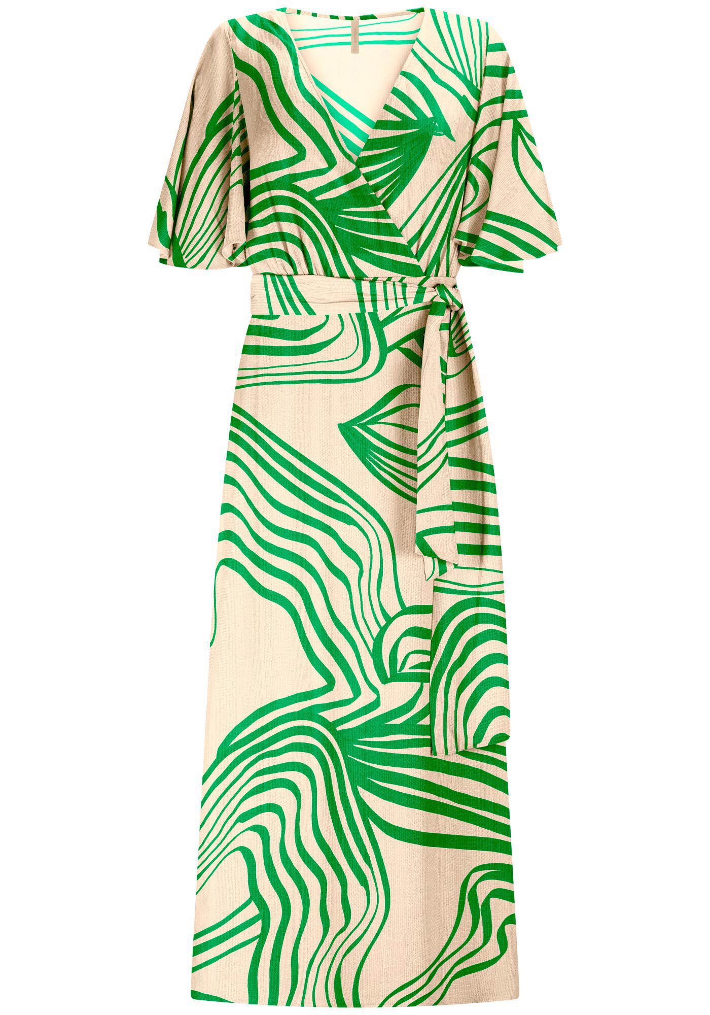 Vestido Midi Transpassado em Viscose Estampado, , large.