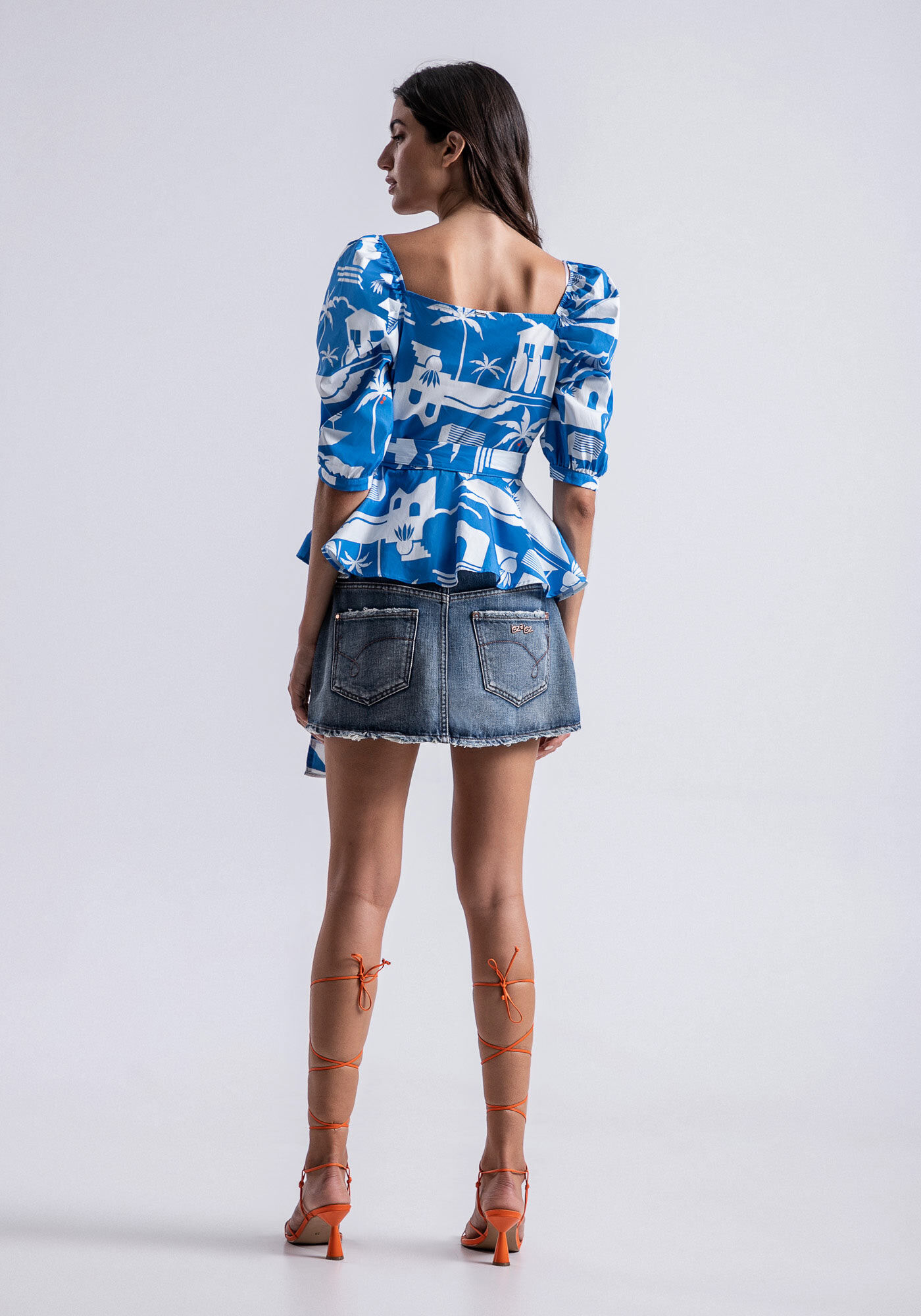 Blusa Transpassada em Tecido Atlanta Estampada, , large.