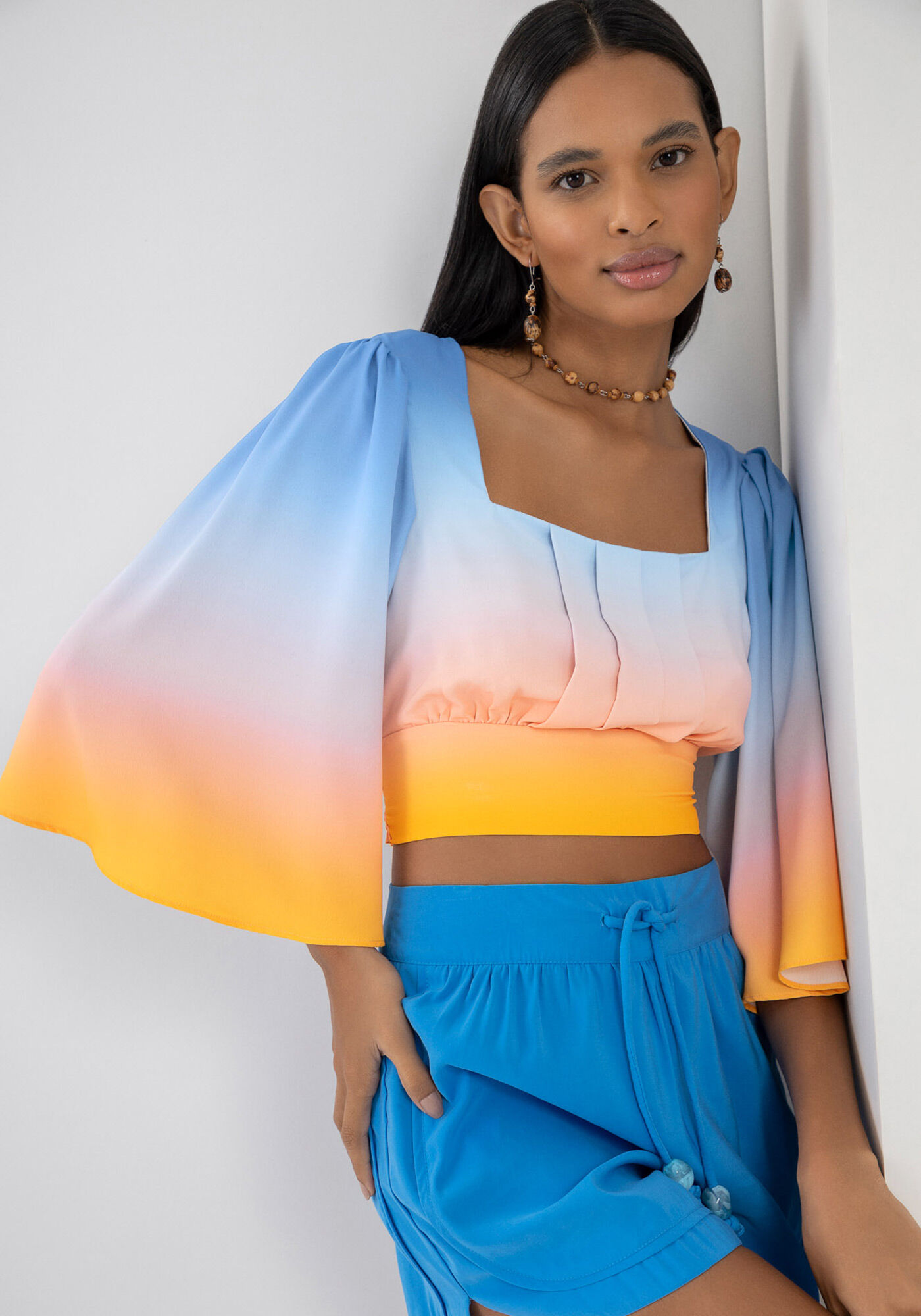 Blusa flare estampada sale