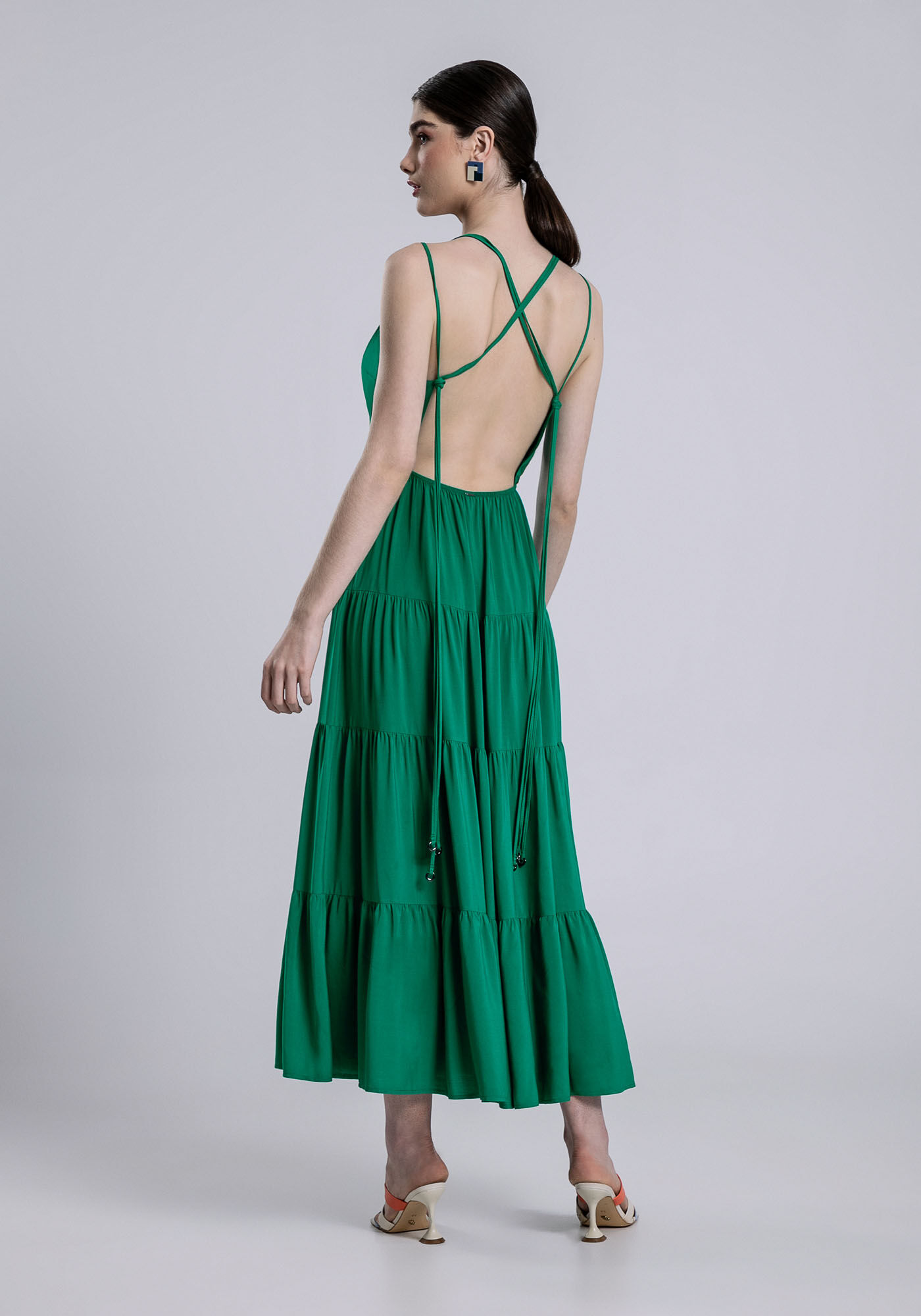 Vestido Midi em Camadas e Amarra&ccedil;&atilde;o Cores, , large.