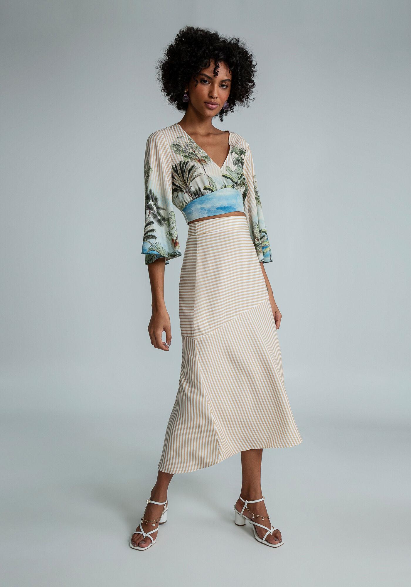 Saia Midi Recorte Assim&eacute;trico, GUARDA SOL, large.