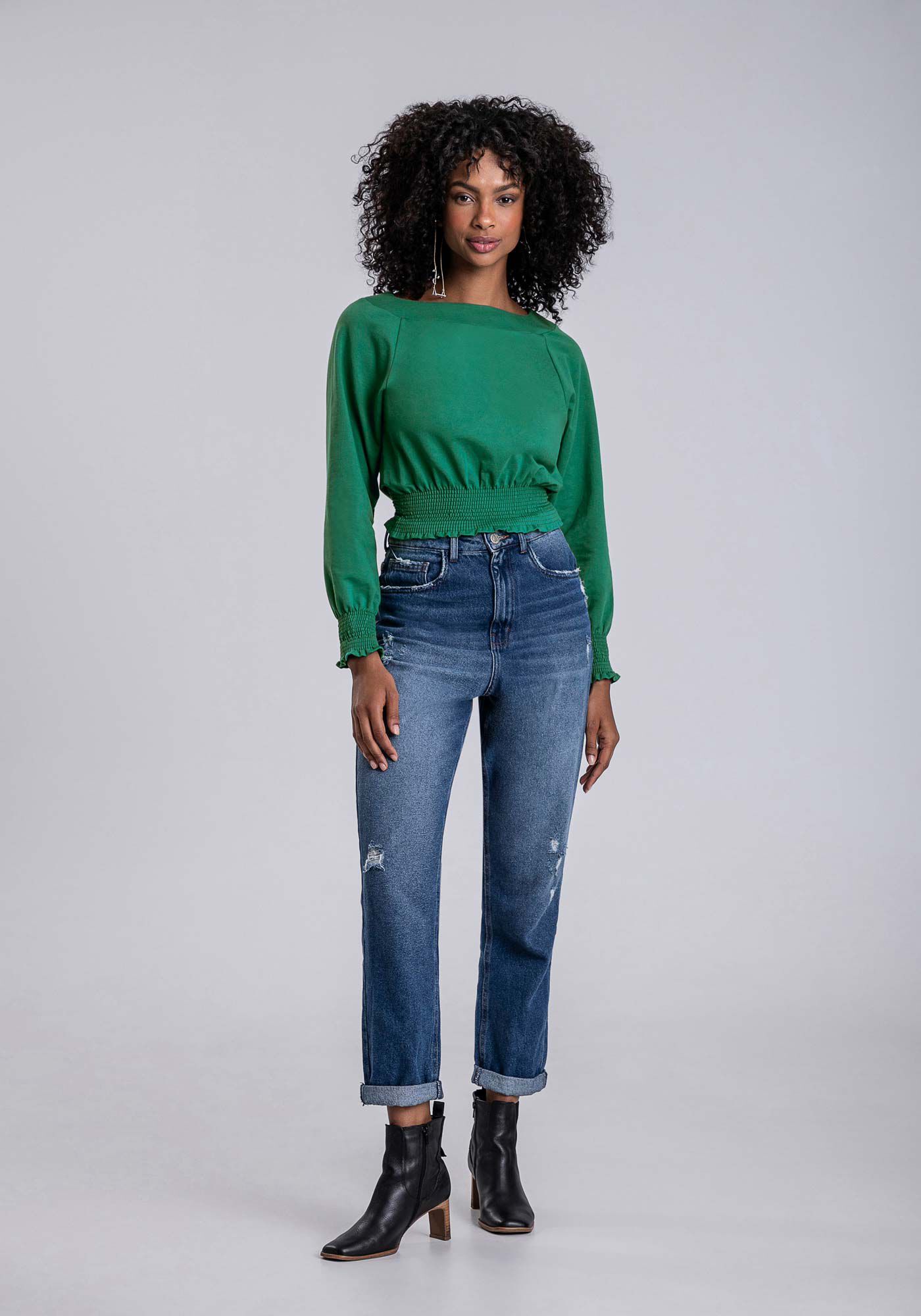 Blusa Cropped em Molecotton com Lastex Lez a Lez