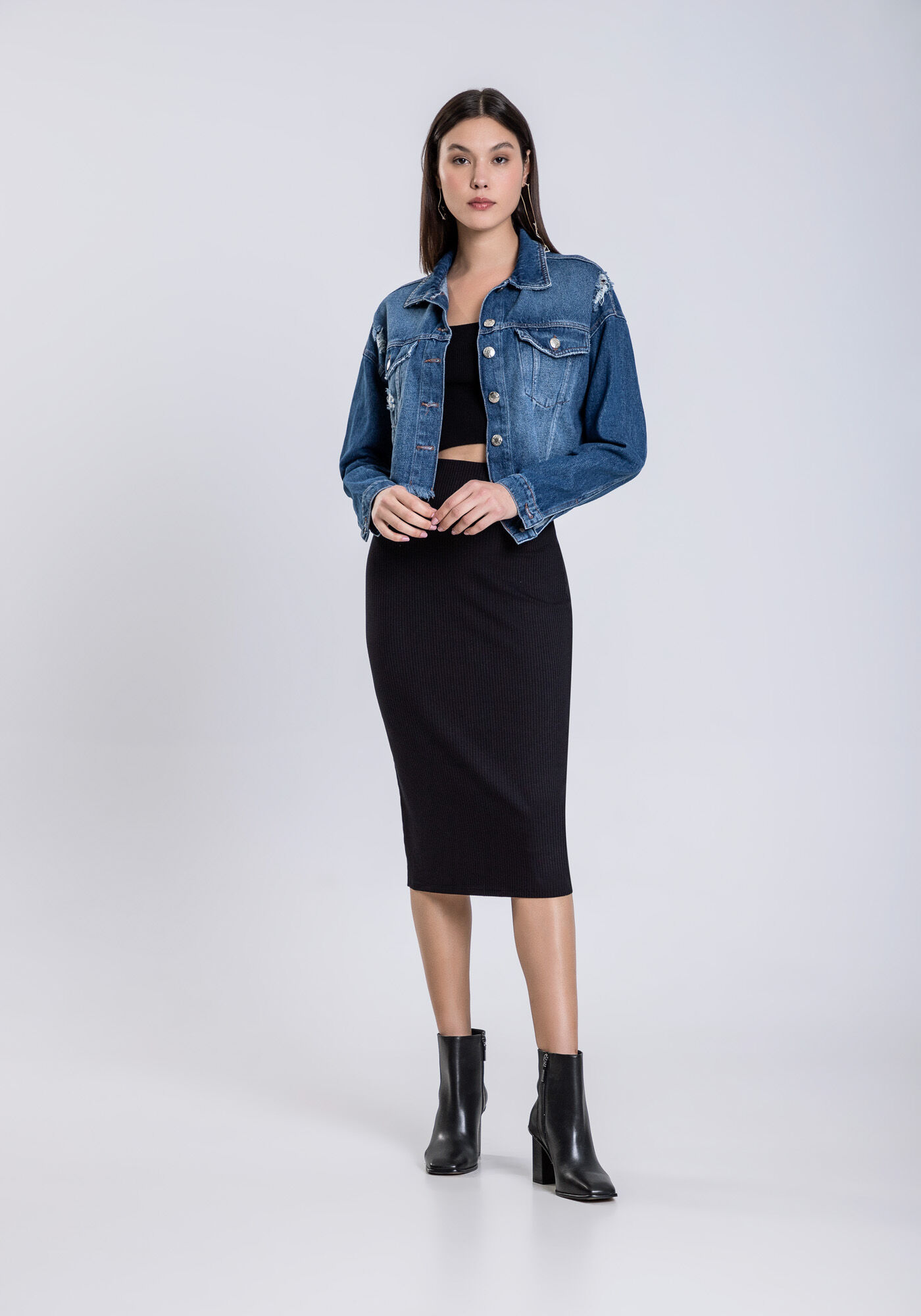Saia midi hotsell justa com bota