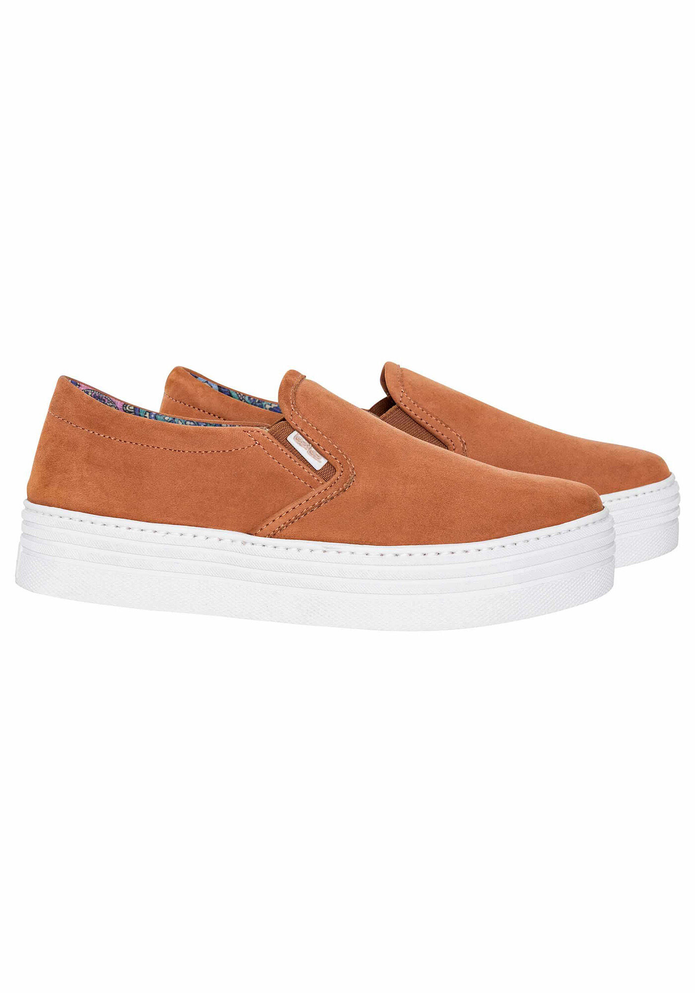 T&ecirc;nis Slip On Flatform Couro, , large.