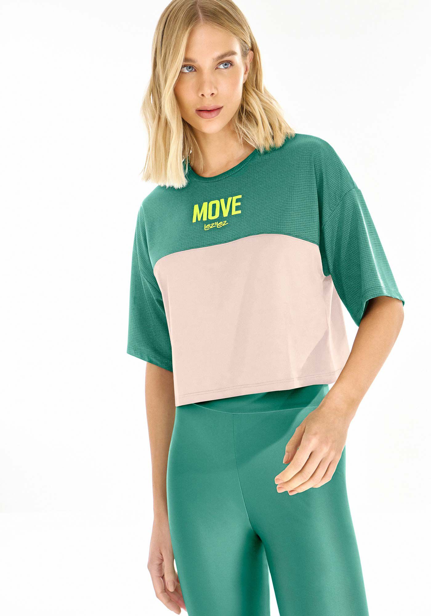 Blusa Bicolor com Recorte Texturizado MOVE Fitness, , large.