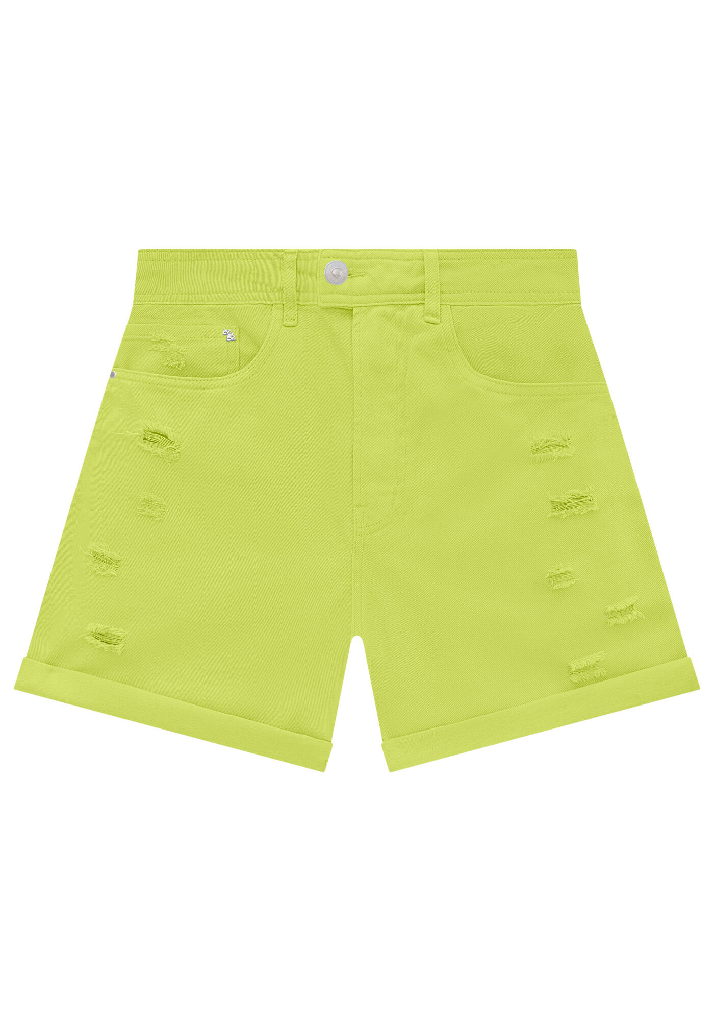 Shorts Sarja Mom com Cintura Super Alta, , large.