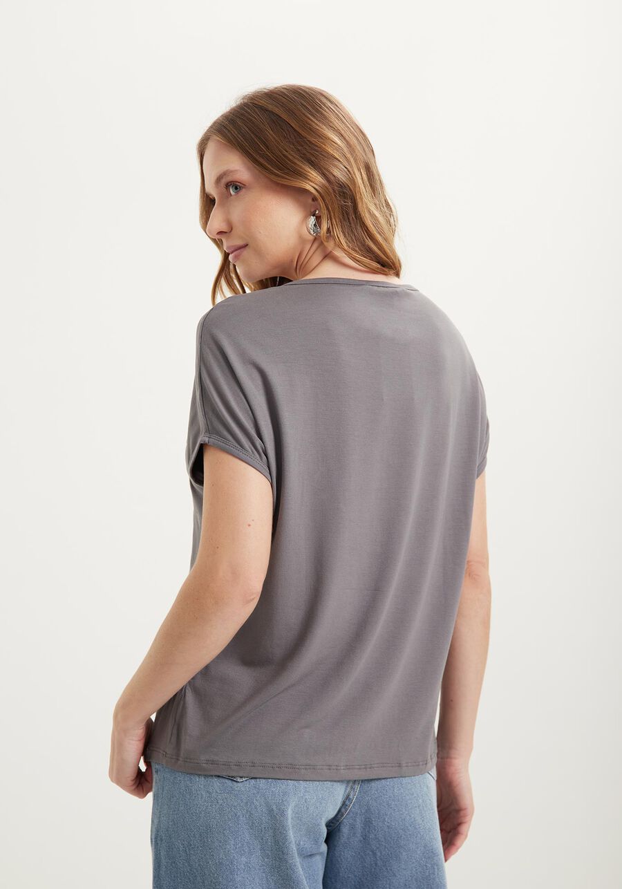 Blusa Com Bordado E Mangas Curtas Em Malha De Viscose, . Blusa Com Bordado E Mangas Curtas Em Malha De Viscose, , large.