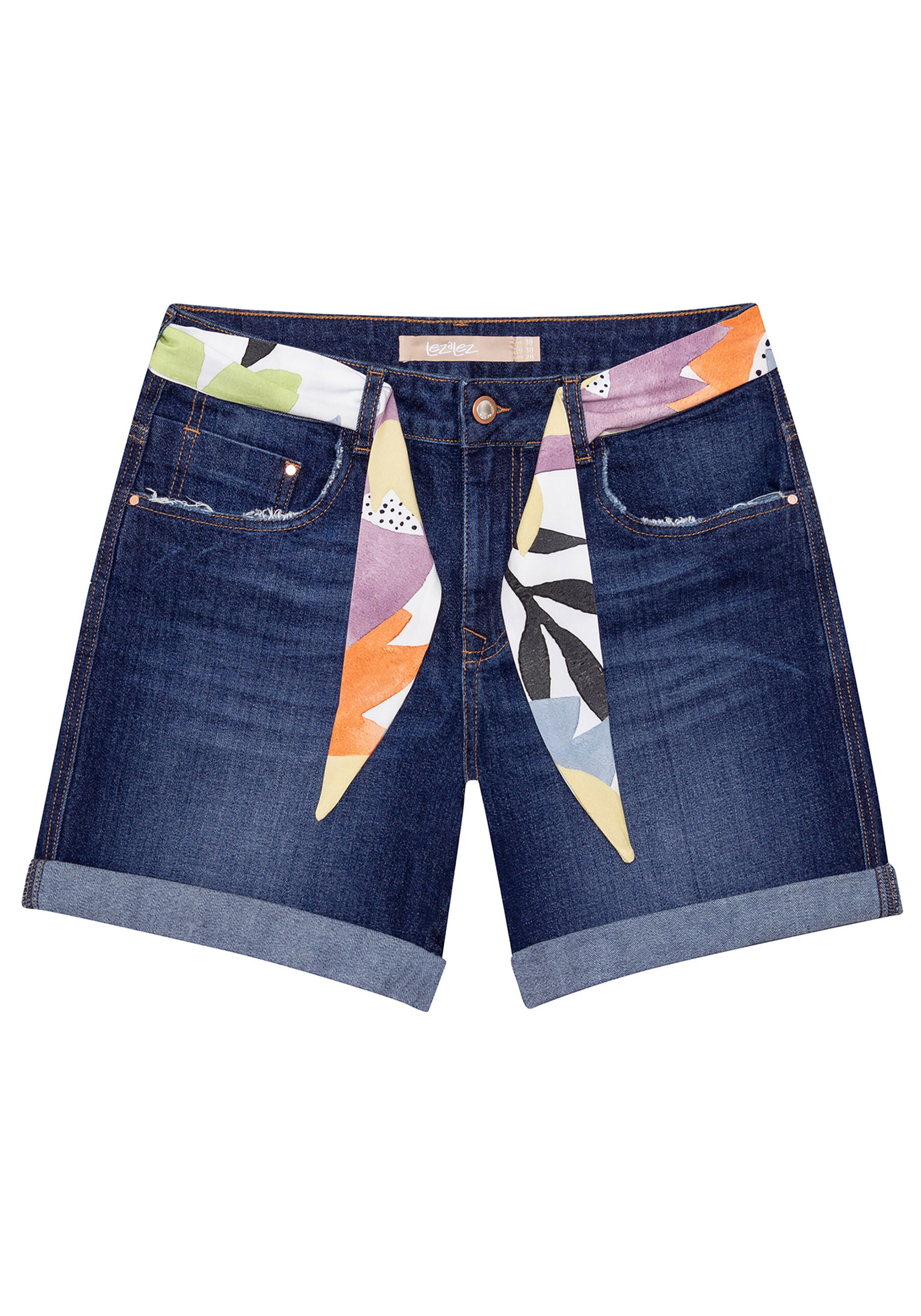 Bermuda Jeans com Elastano, . Bermuda Jeans com Elastano, , large.