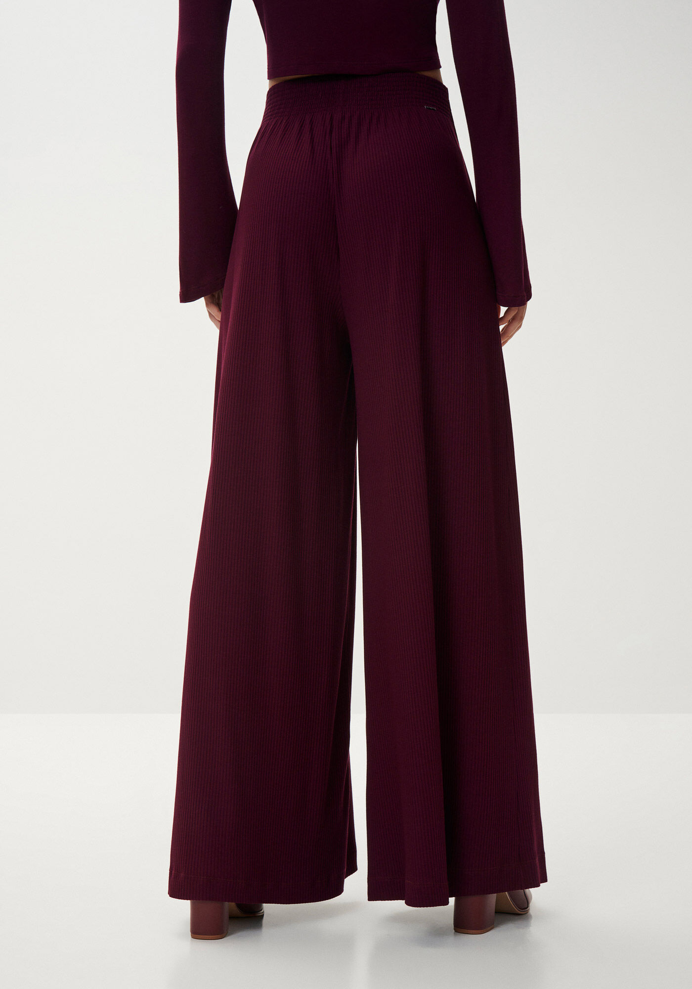 Cal&ccedil;a Pantalona Canelada com Detalhe C&oacute;s, , large.