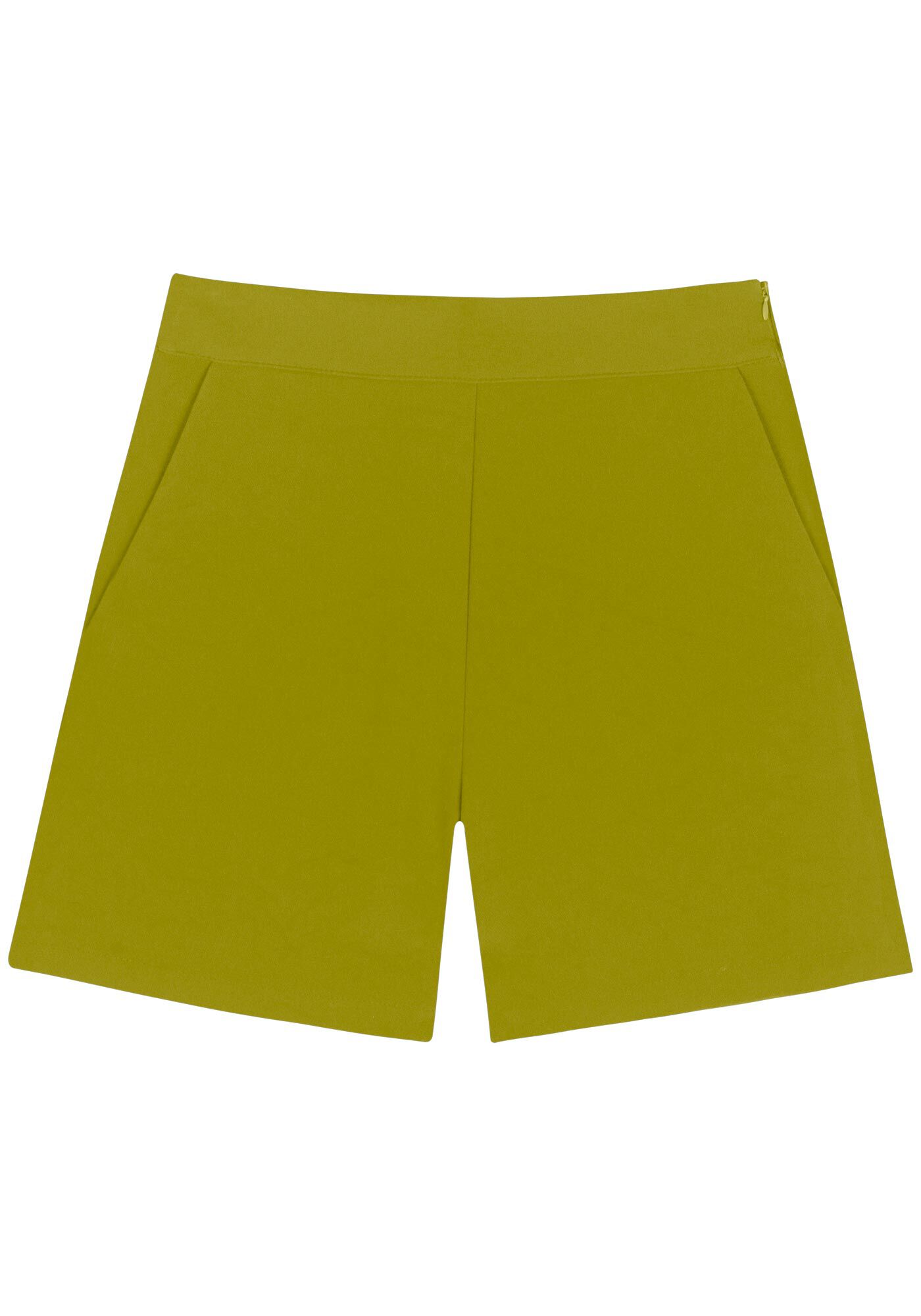 Shorts Curto Em Alfaiataria Com Cintura M&eacute;dia E Bolsos, VERDE NEW SOFT, large.