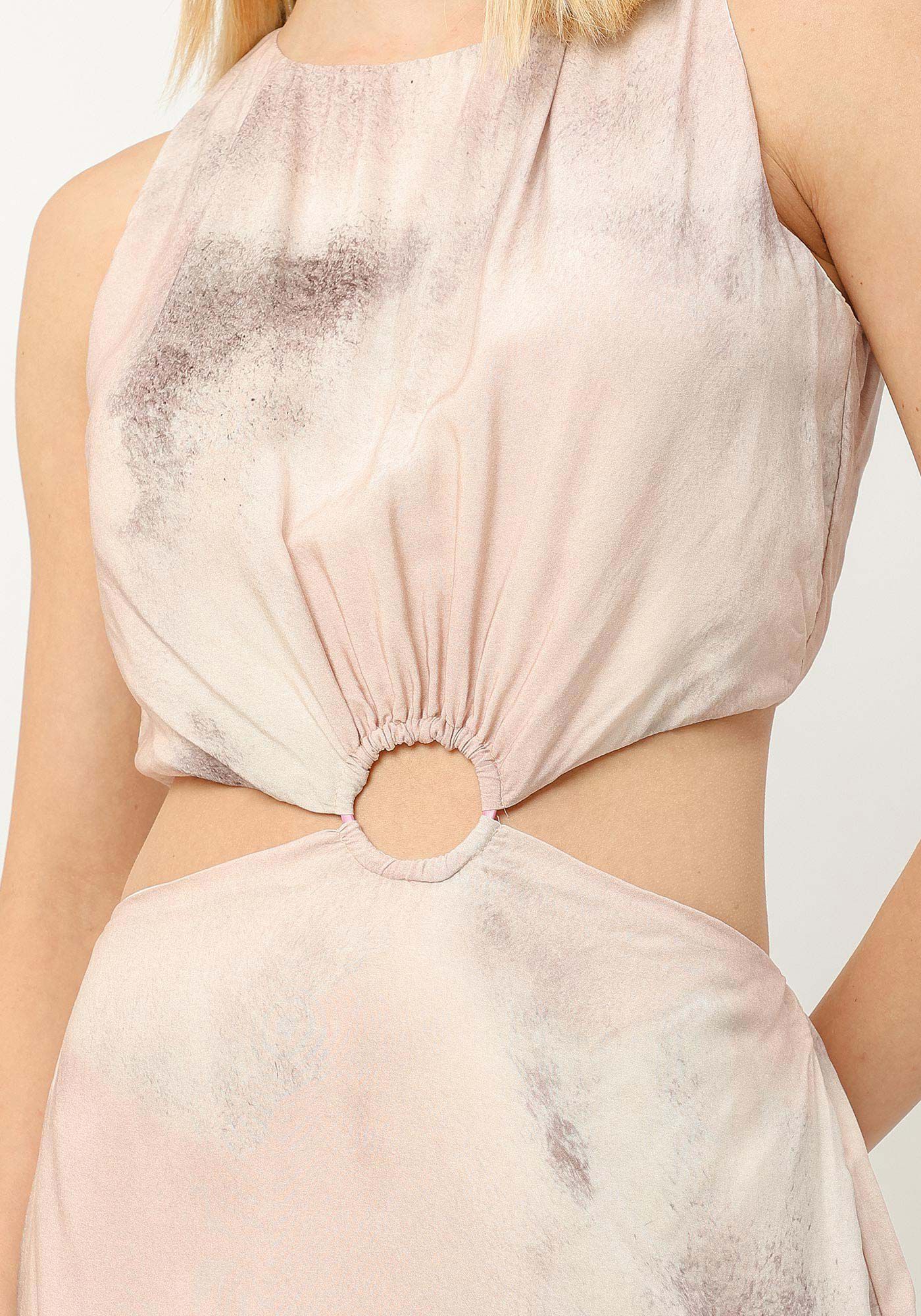 Vestido Midi Estampado em Viscose com Cut Out, , large.