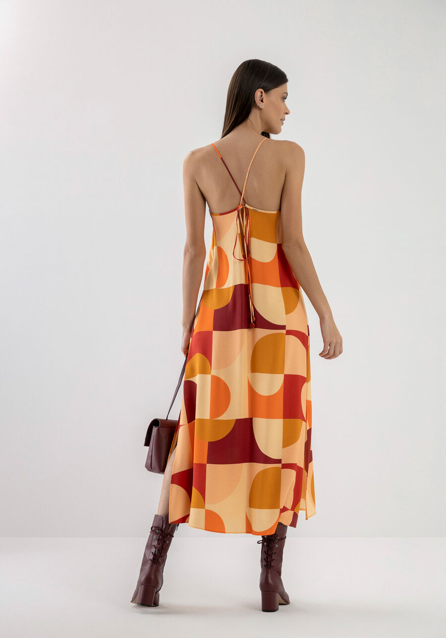 Vestido Midi com Alças em Viscose Estampado, . Vestido Midi com Alças em Viscose Estampado, , large.