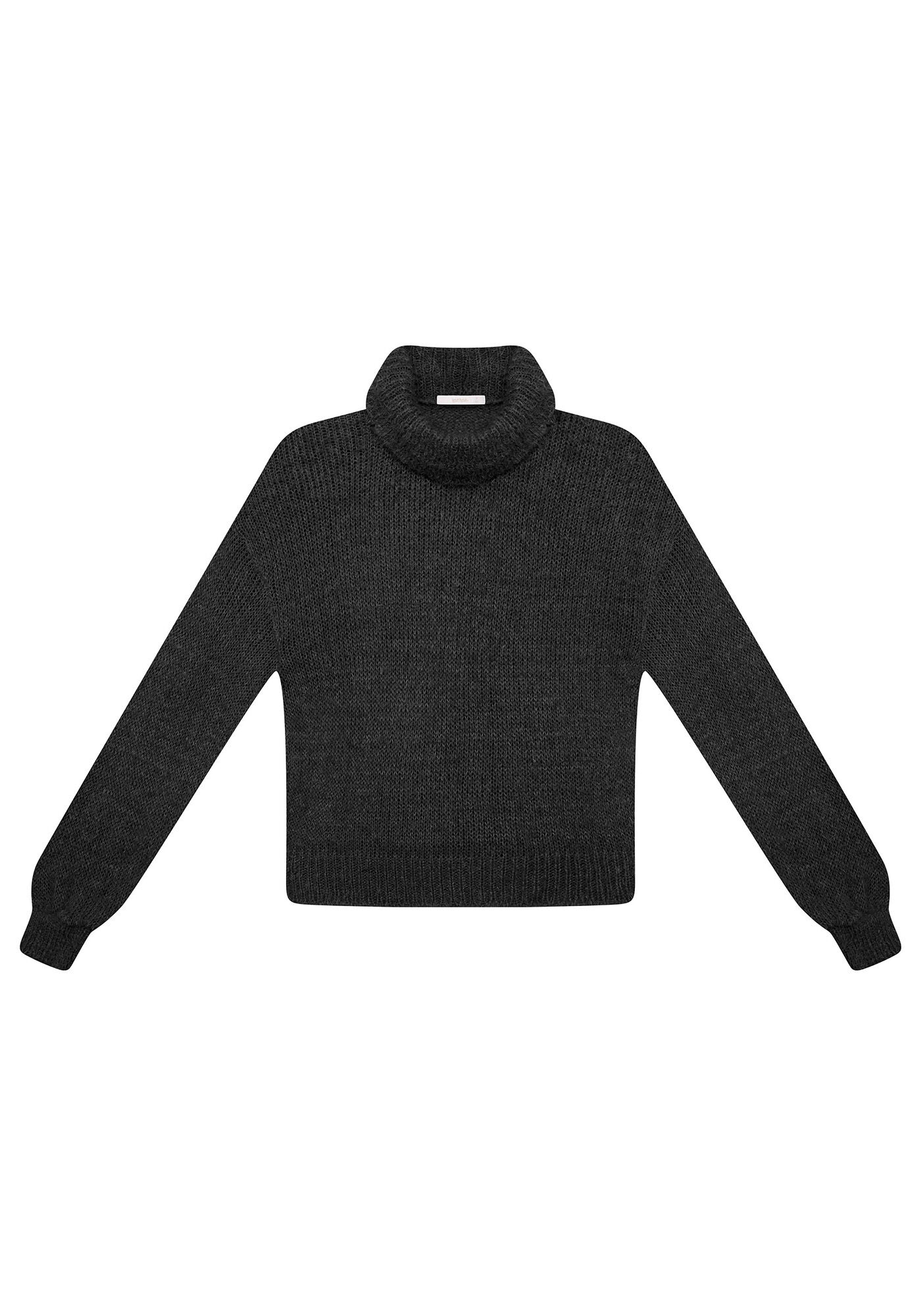 Blus&atilde;o Gola Alta em Tric&ocirc;, , large.