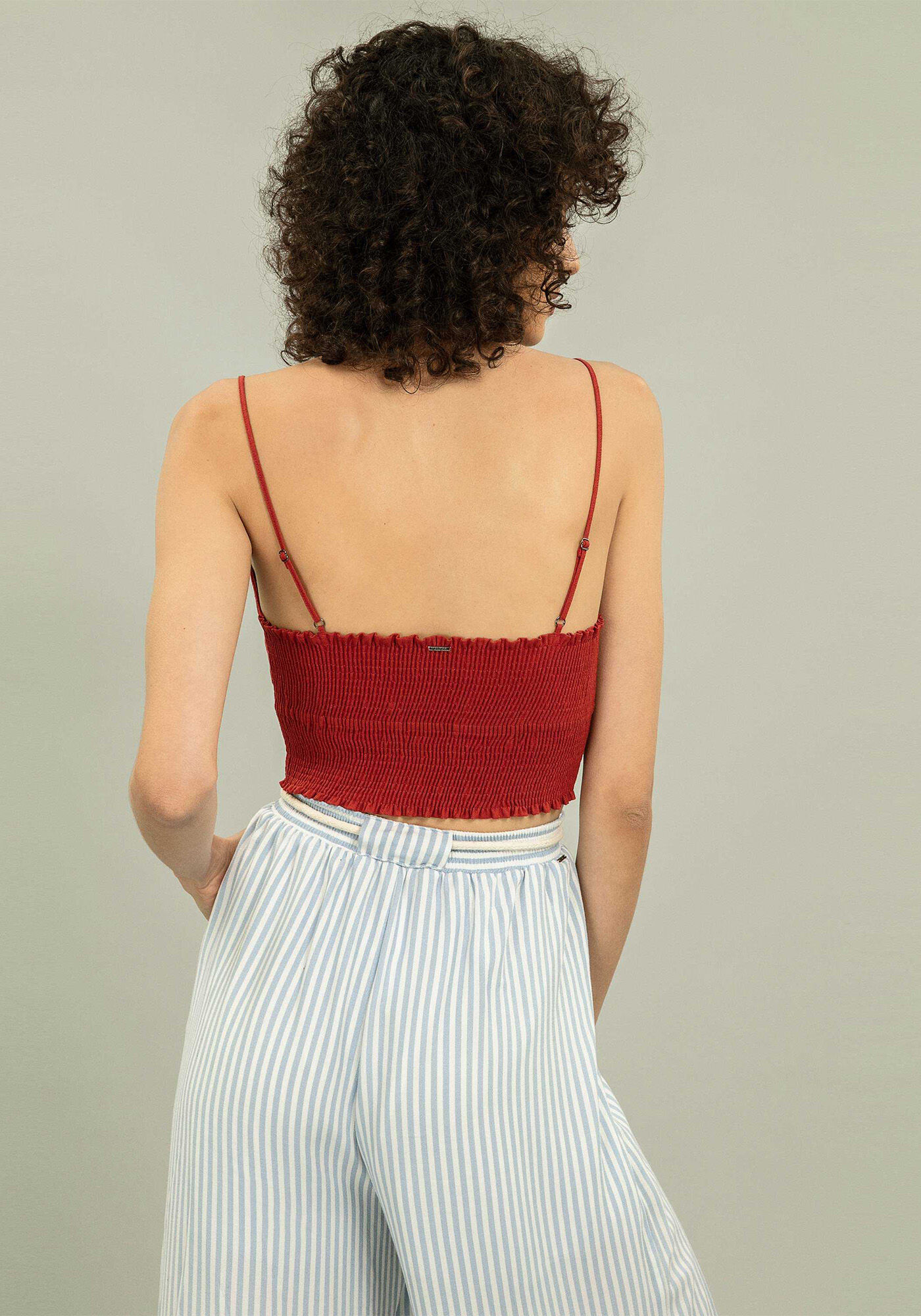 Blusa com Al&ccedil;as Cropped Linho, , large.