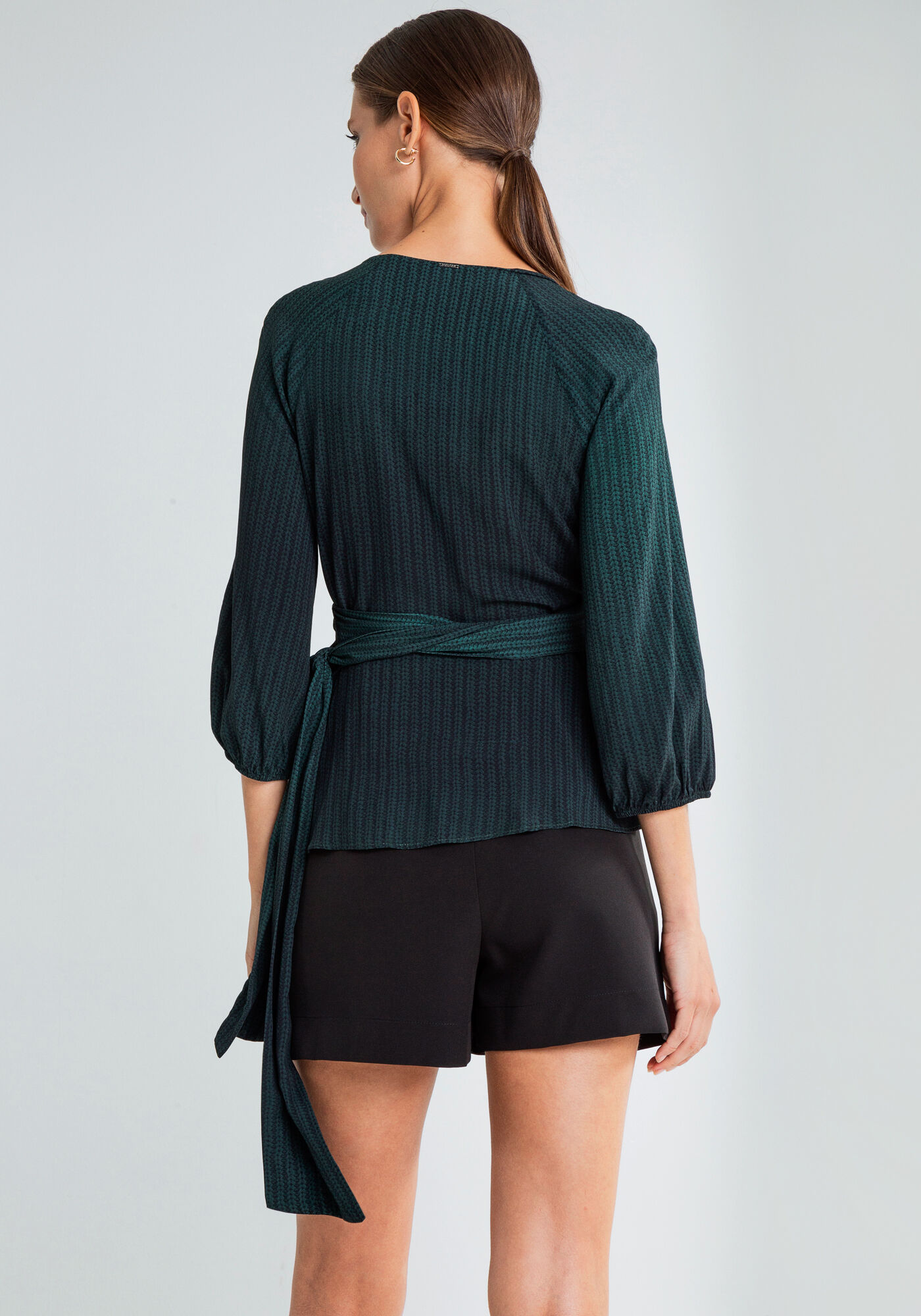 Blusa Manga 3/4 com Faixa Estampa, , large.