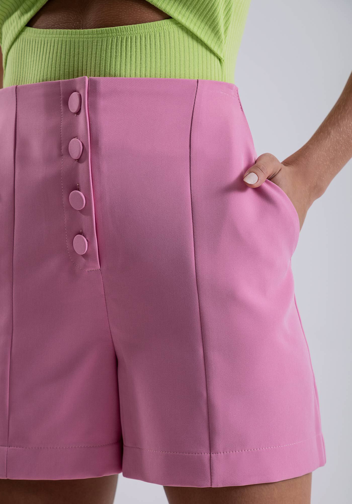 Short cintura alta de tecido new arrivals