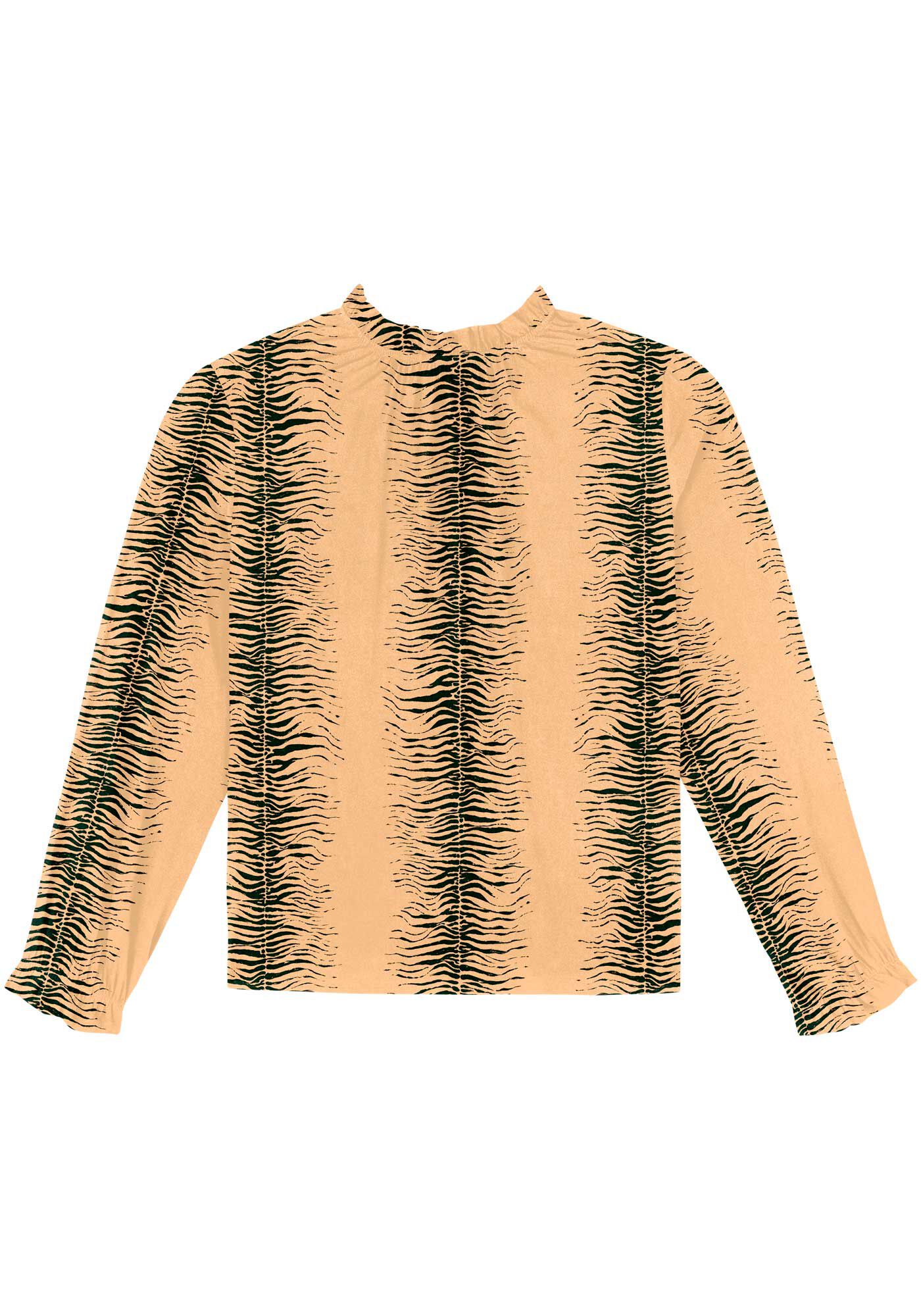 Blusa Estampada De Mangas Longas Em Viscose Respons&aacute;vel, , large.