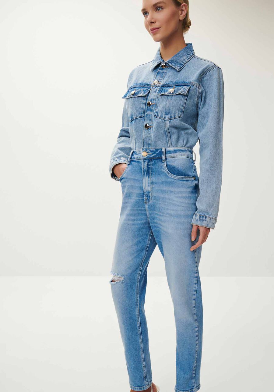 Calça Jeans Mom Cropped Super Altra Destroyed, . Calça Jeans Mom Cropped Super Altra Destroyed, , large.