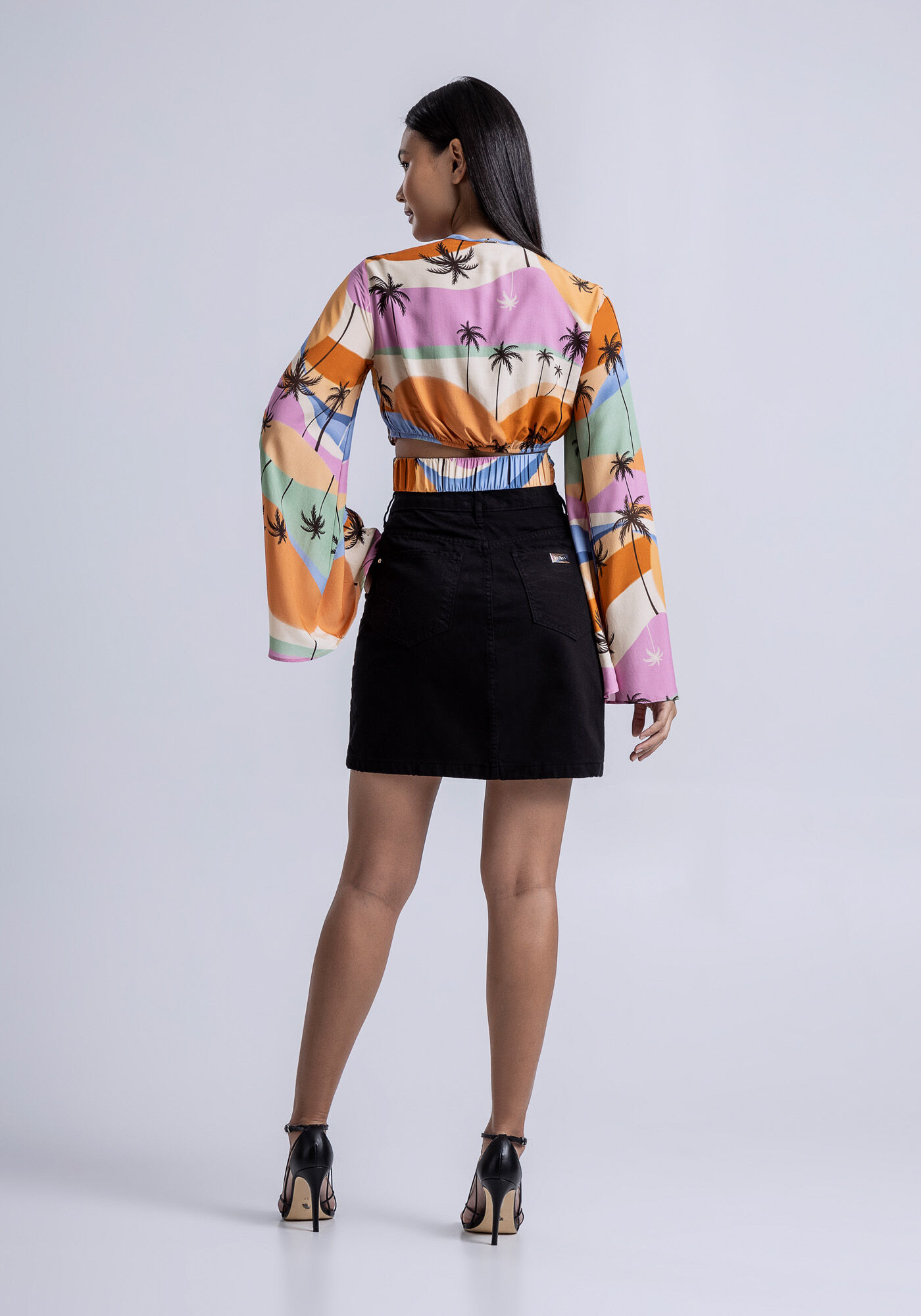 Blusa Manga M&aacute;xi em Viscose com Transpasse, , large.