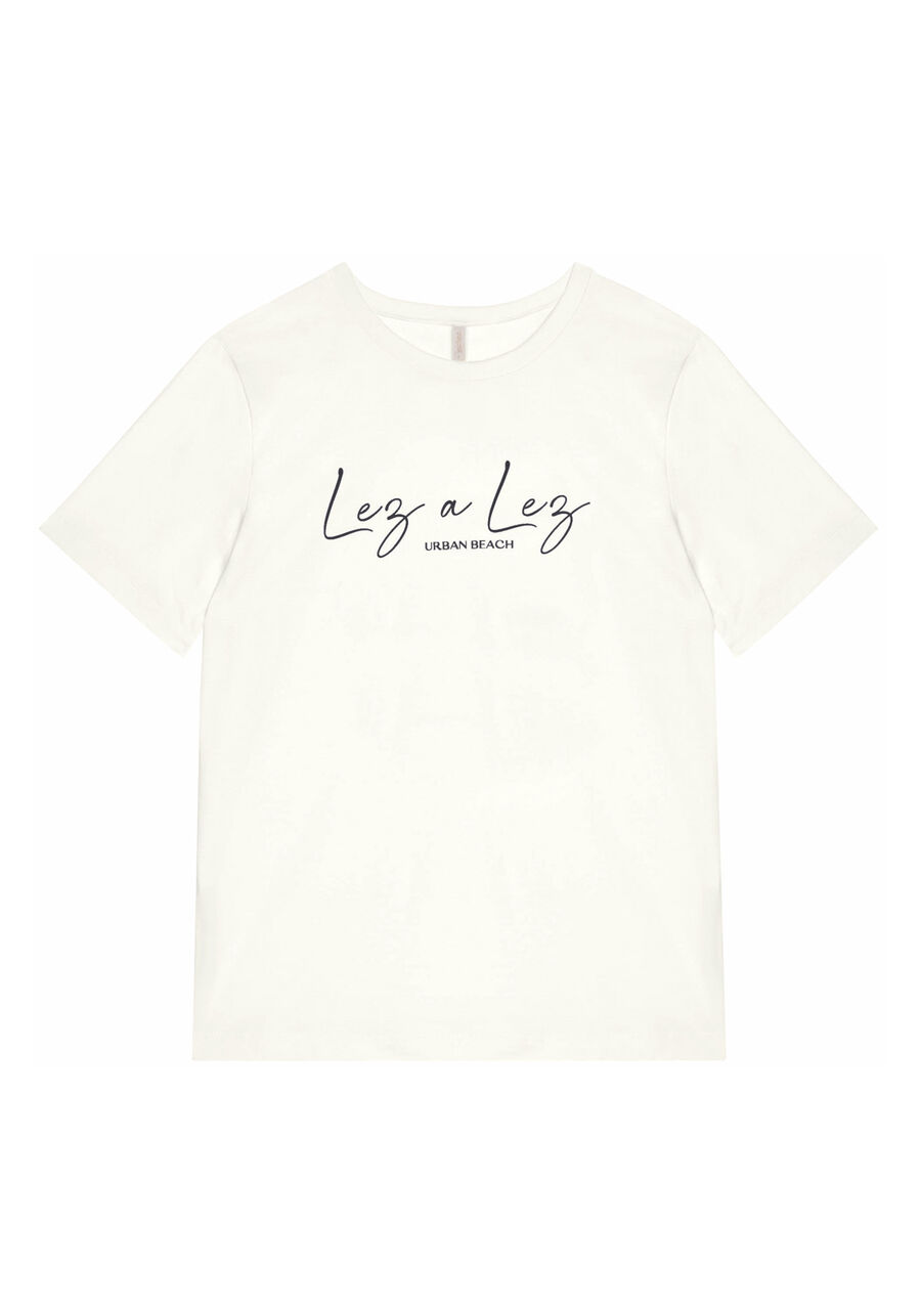 T-shirt em Malha Prime com Estampa Lez a Lez, , large.