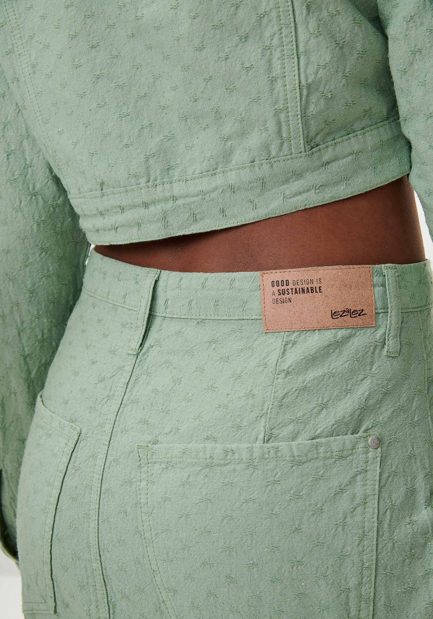 Saia Curta Sarja com Textura Sustent&aacute;vel, , large.