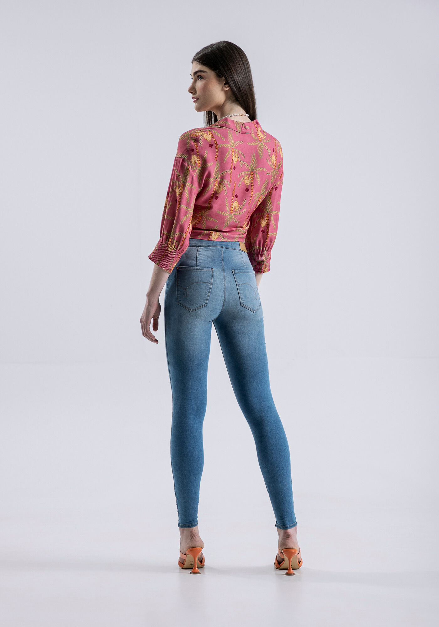 Calça jegging cintura alta top