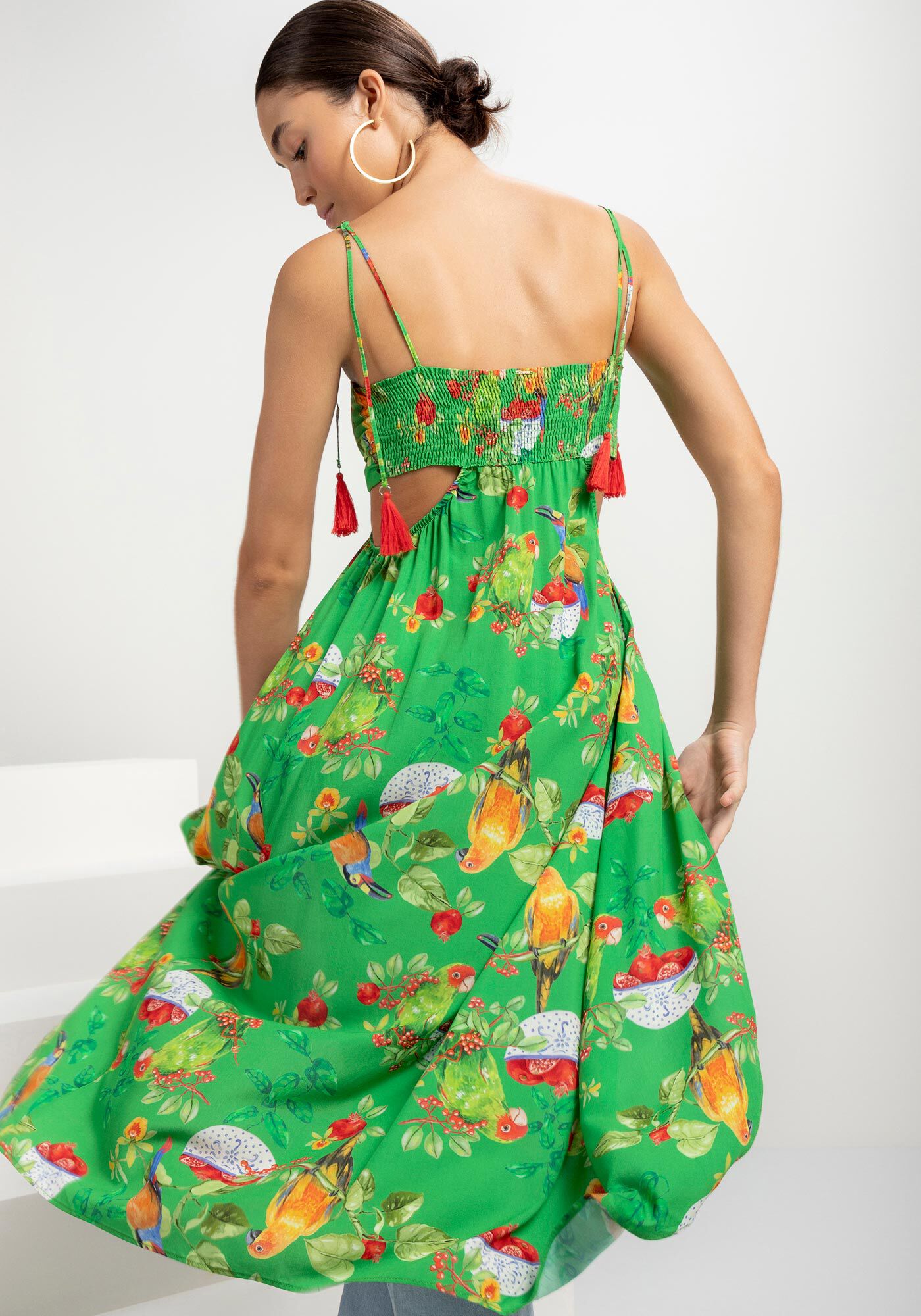 Blusa Alongada com Abertura Estampada, , large.