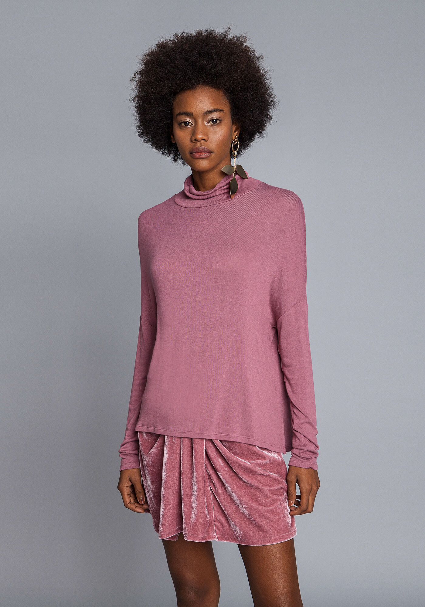 Blusa Manga Longa Gola Alta, , large.