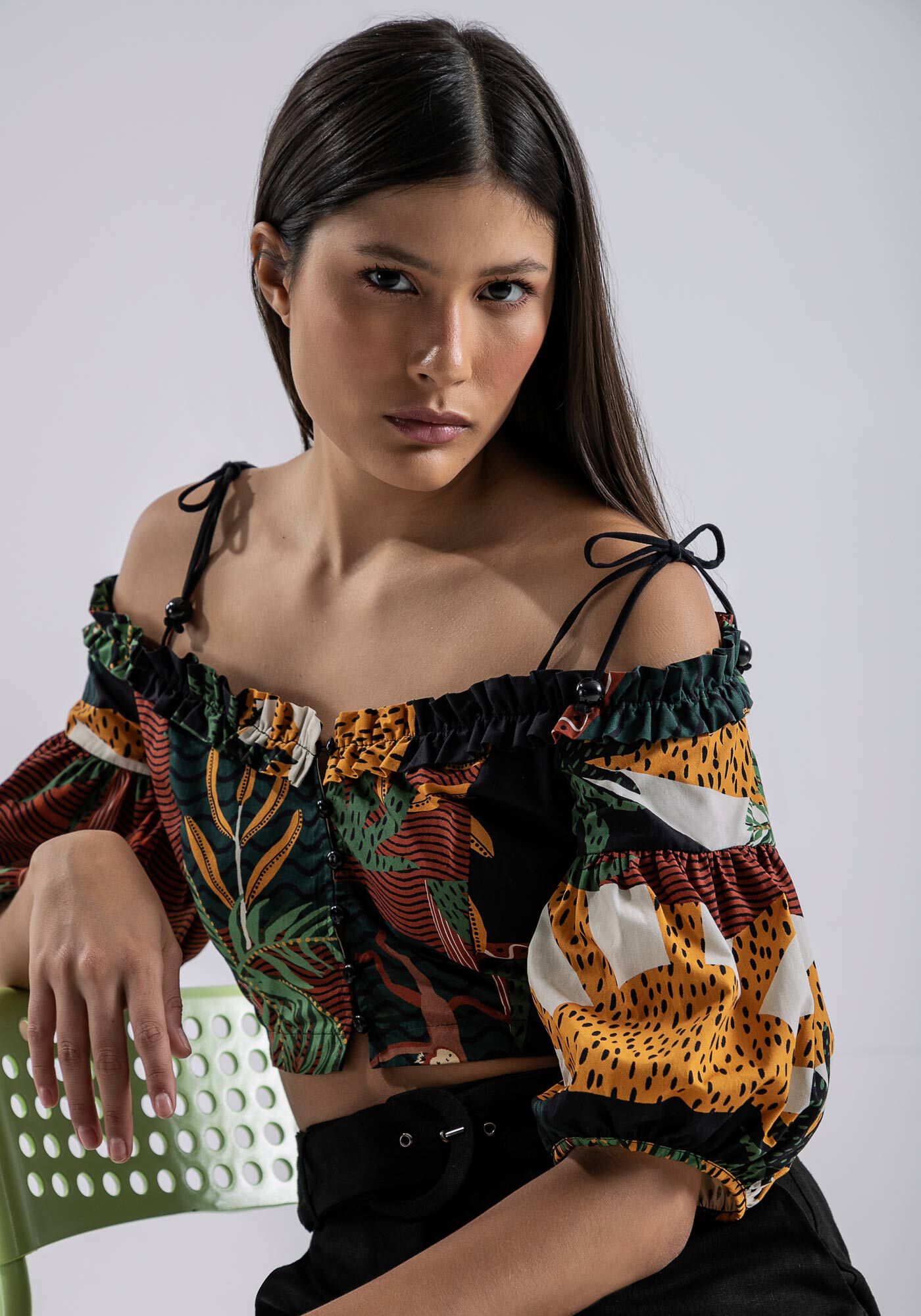 Blusa Manga Bufante com Babado, , large.