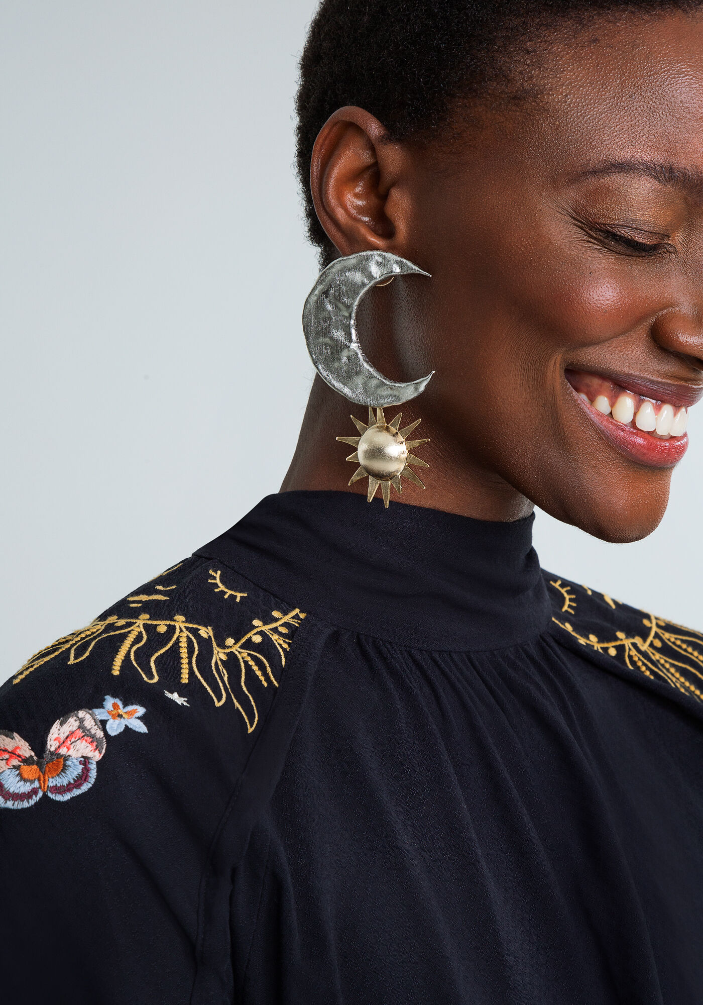 Vestido Longo M&iacute;di Ch&aacute; Bordado, PRETO, large.