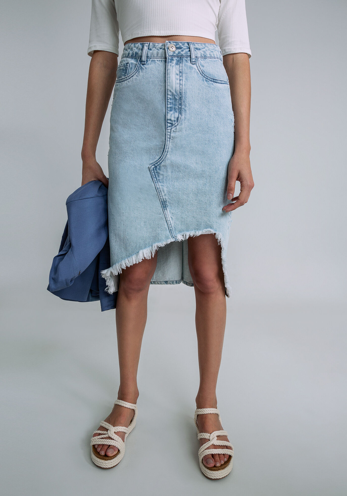 Saia Jeans Midi Assim&eacute;trica, JEANS, large.