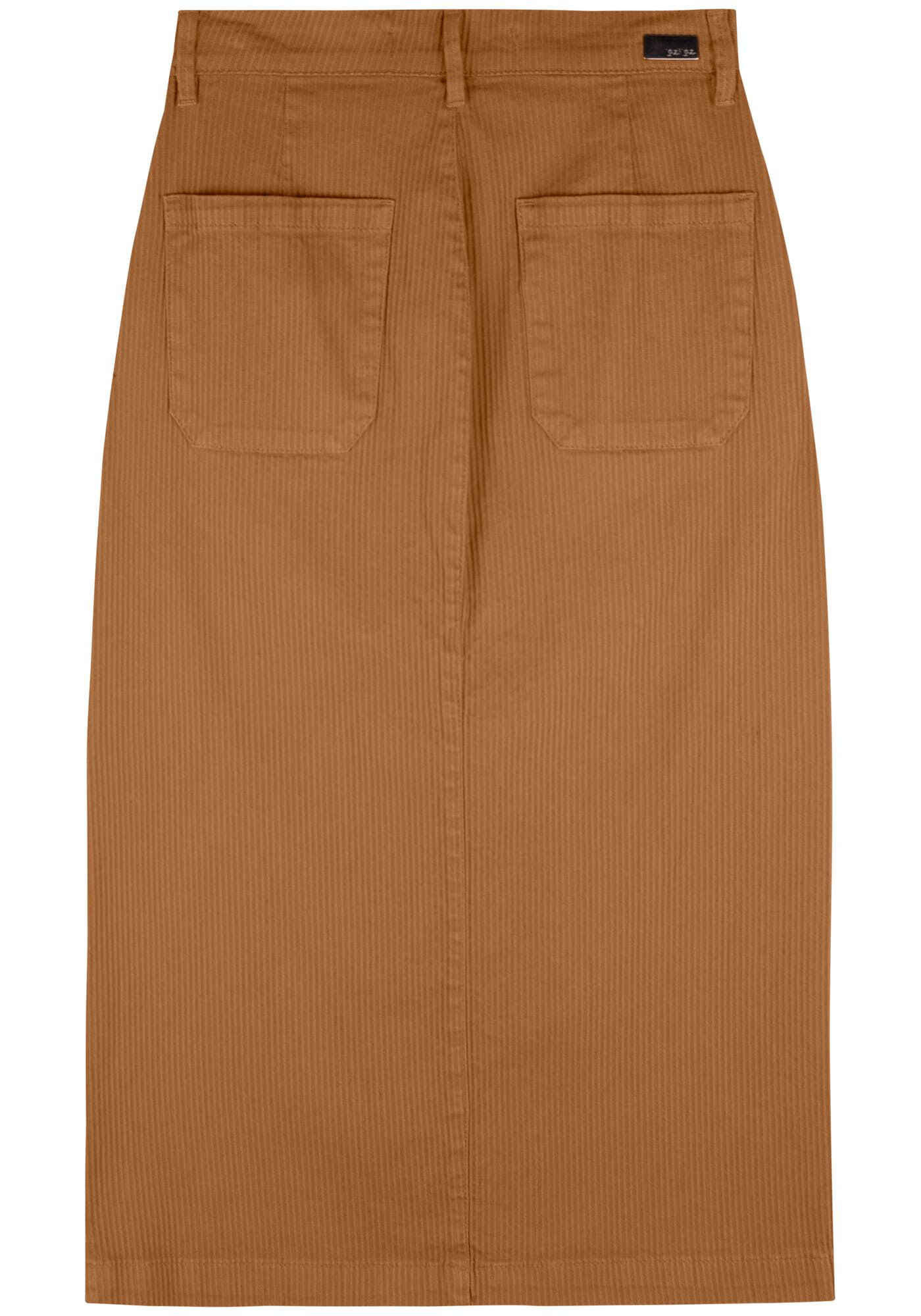 Saia Midi Cotel&ecirc; Com Fenda Frontal Em Sarja, , large.