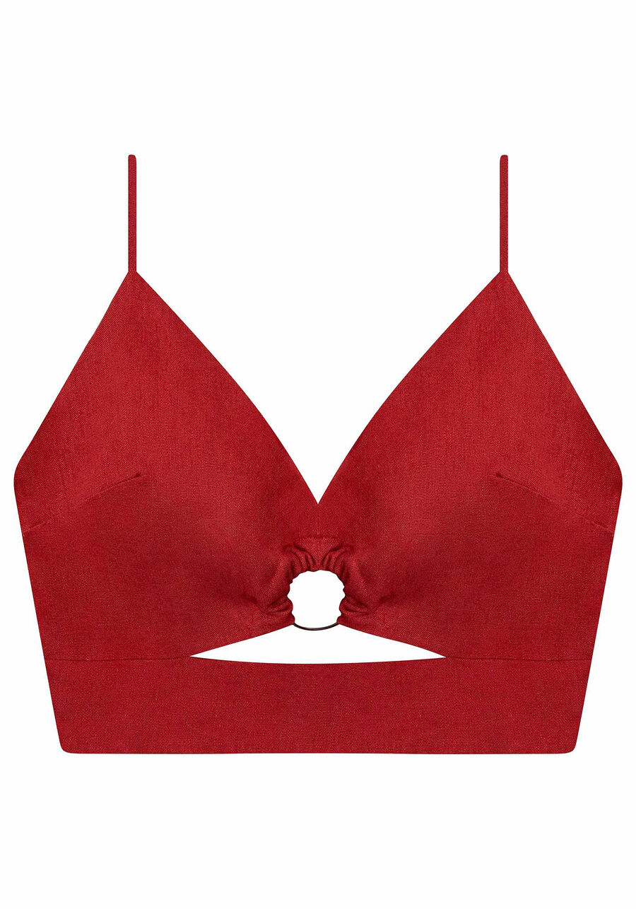Blusa com Alças Cropped Linho, . Blusa com Alças Cropped Linho, , large.