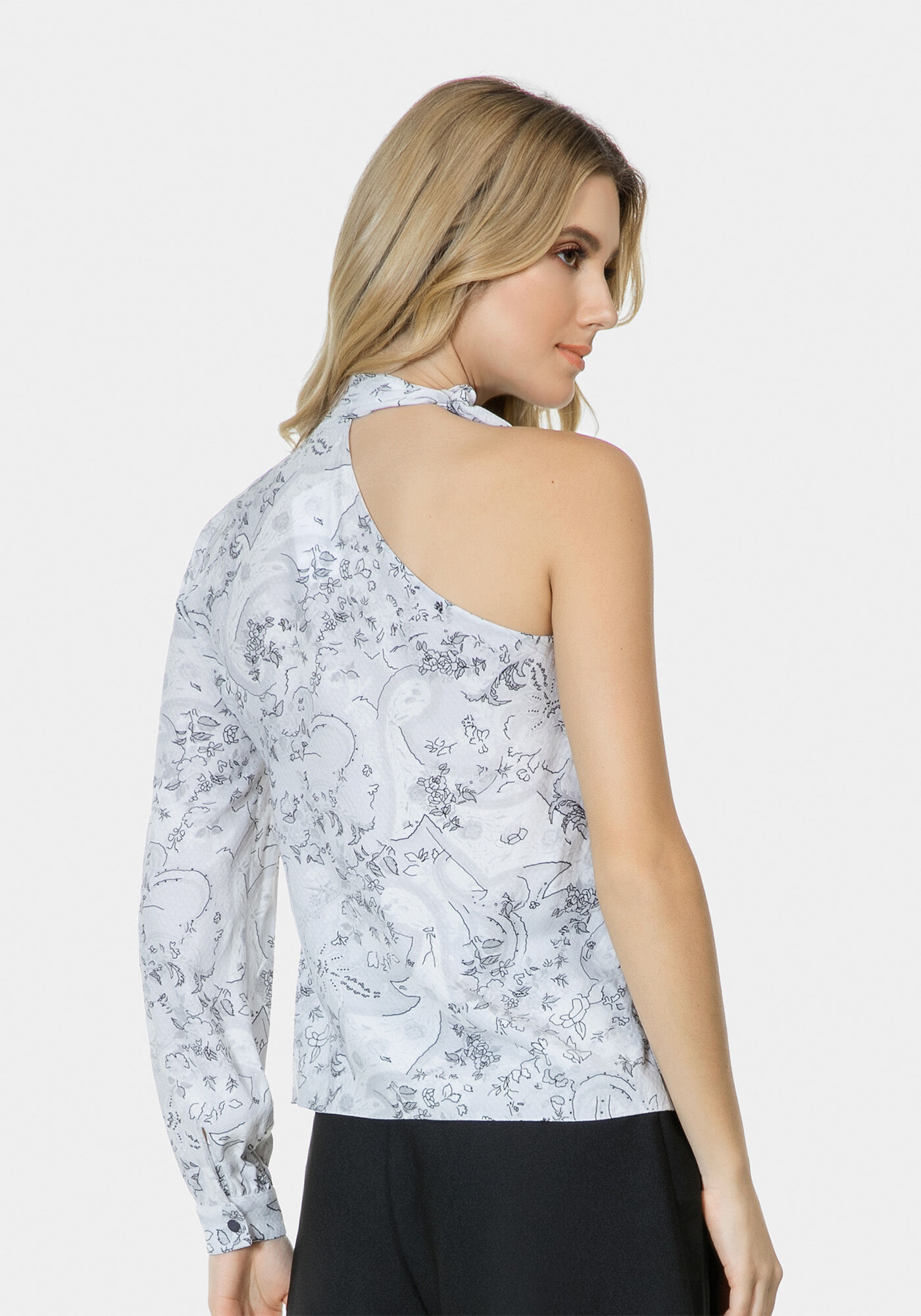 Blusa Ombro S&oacute; Estampada Tecido, , large.