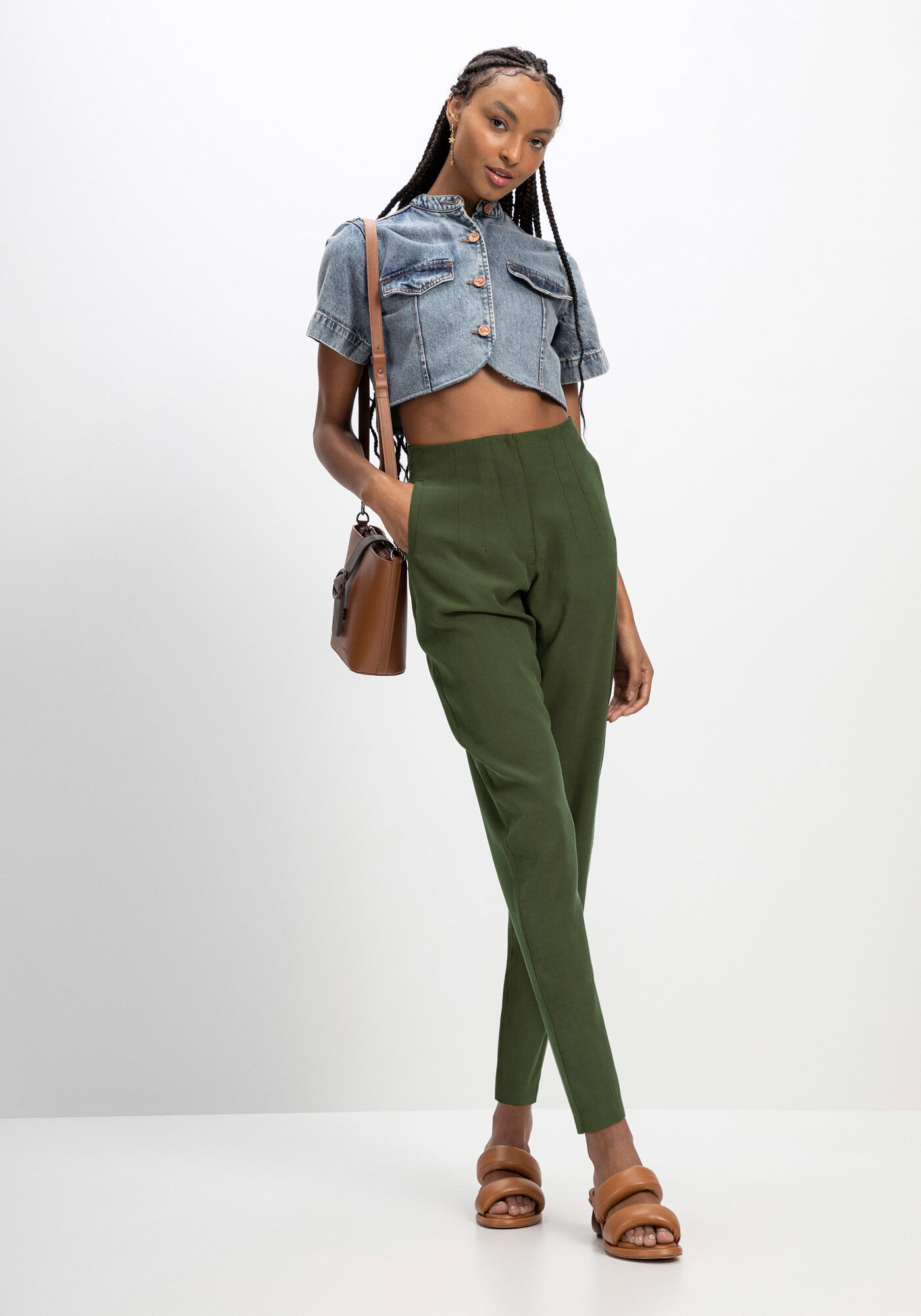 Calça slim alfaiataria sales