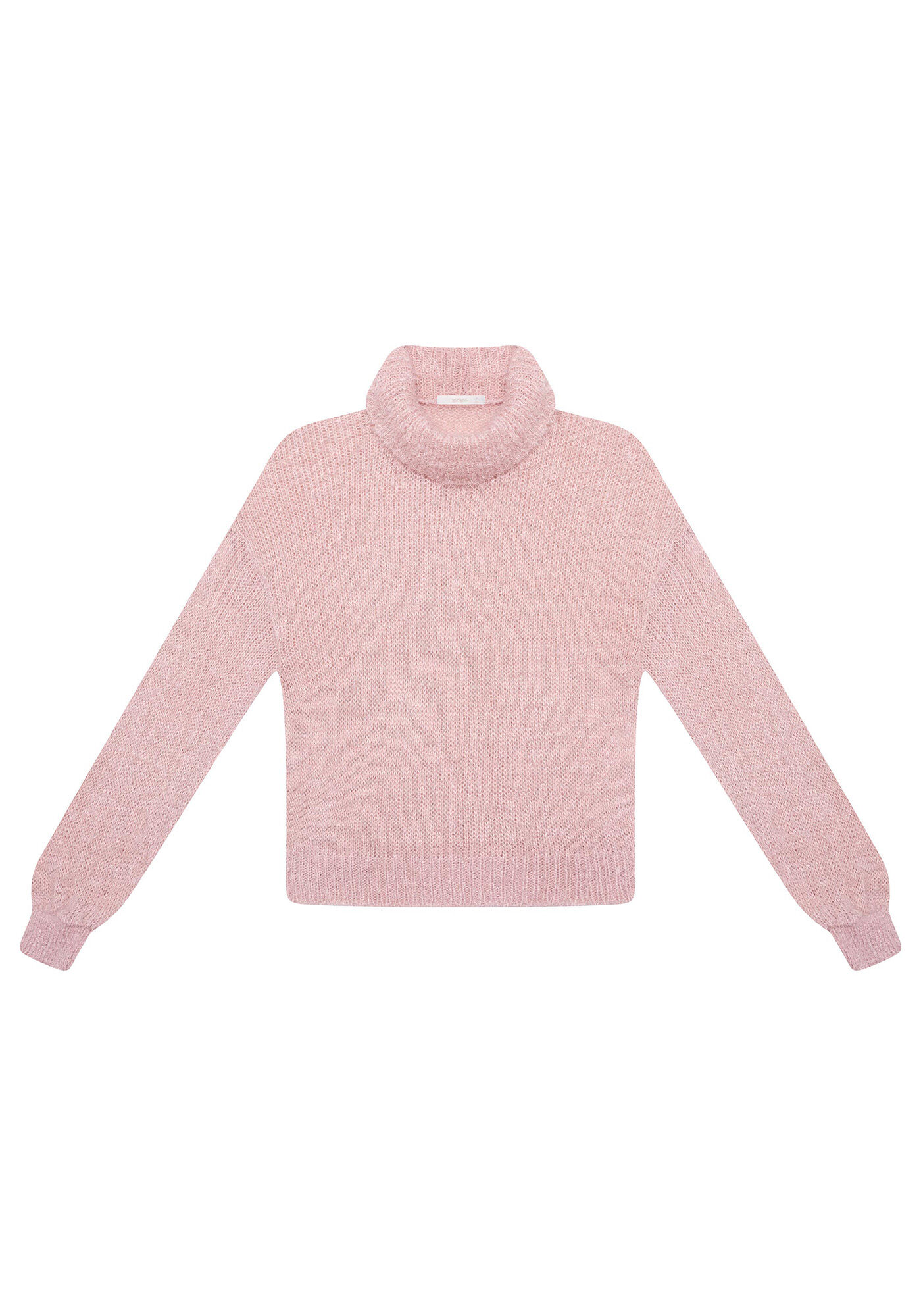 Blus&atilde;o Gola Alta em Tric&ocirc;, , large.