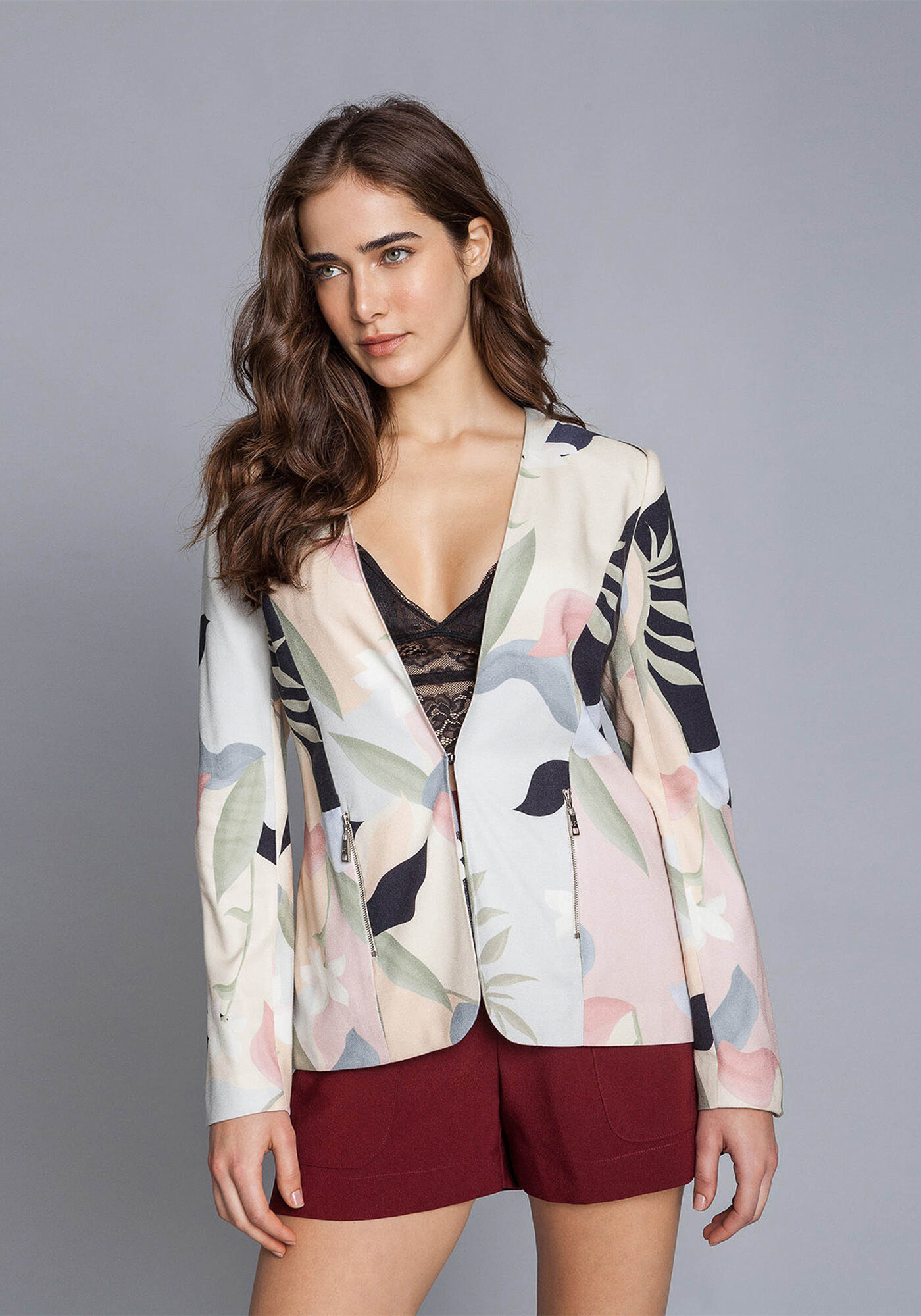 Blazer Manga Longa Estampa, , large.