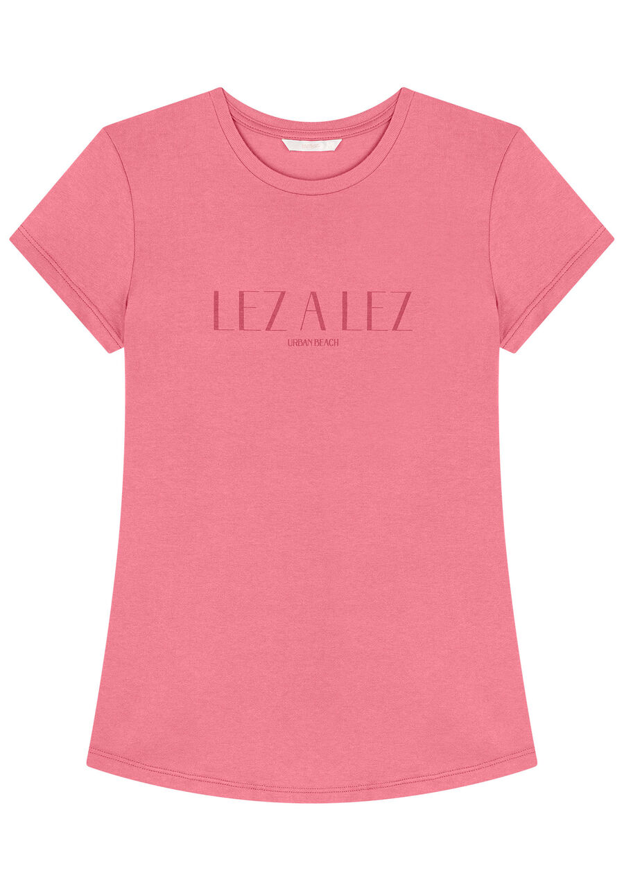 T-shirt em Malha com Estampa Lez a Lez, . T-shirt em Malha com Estampa Lez a Lez, , large.