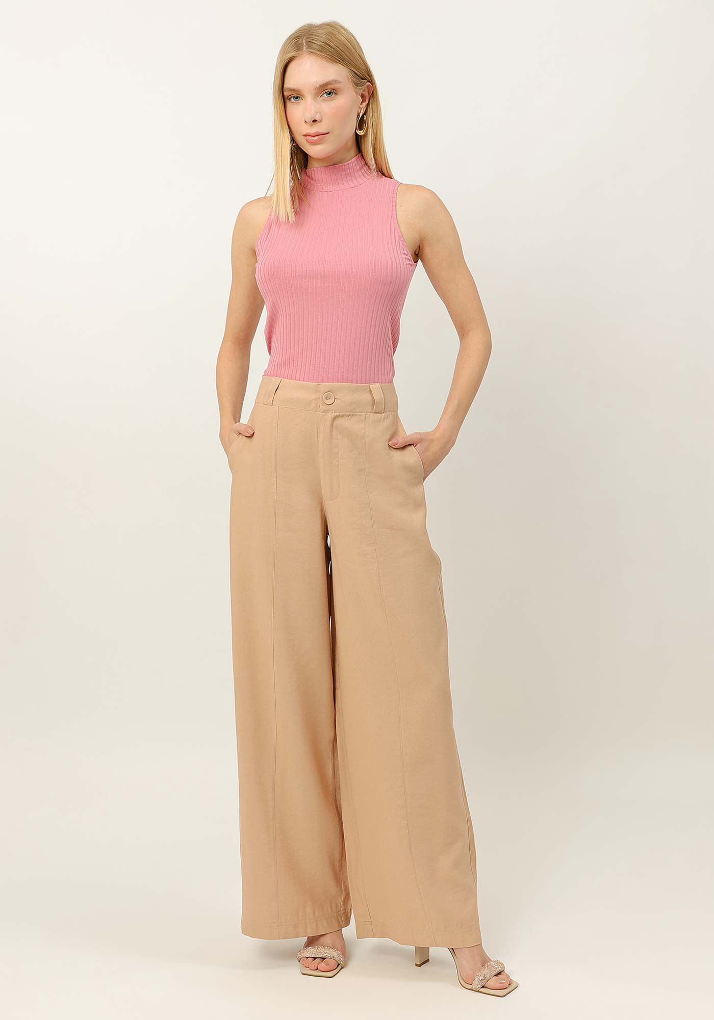 Regata Canelada com Gola Alta, , large.