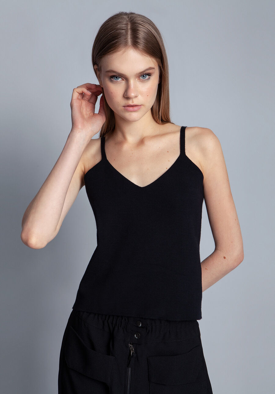 Blusa com Alças em Tricô, . Blusa com Alças em Tricô, , large.