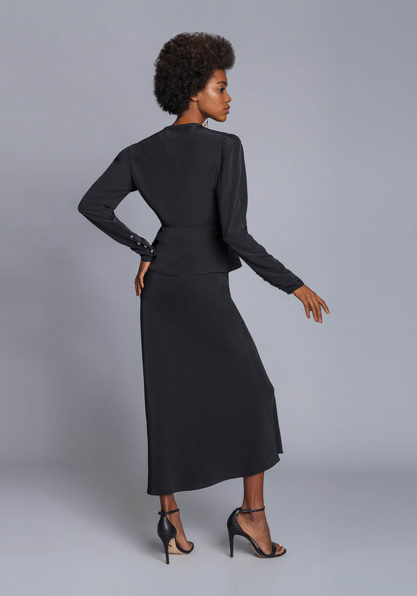 Blusa Manga Longa Transpassada, PRETO, large.