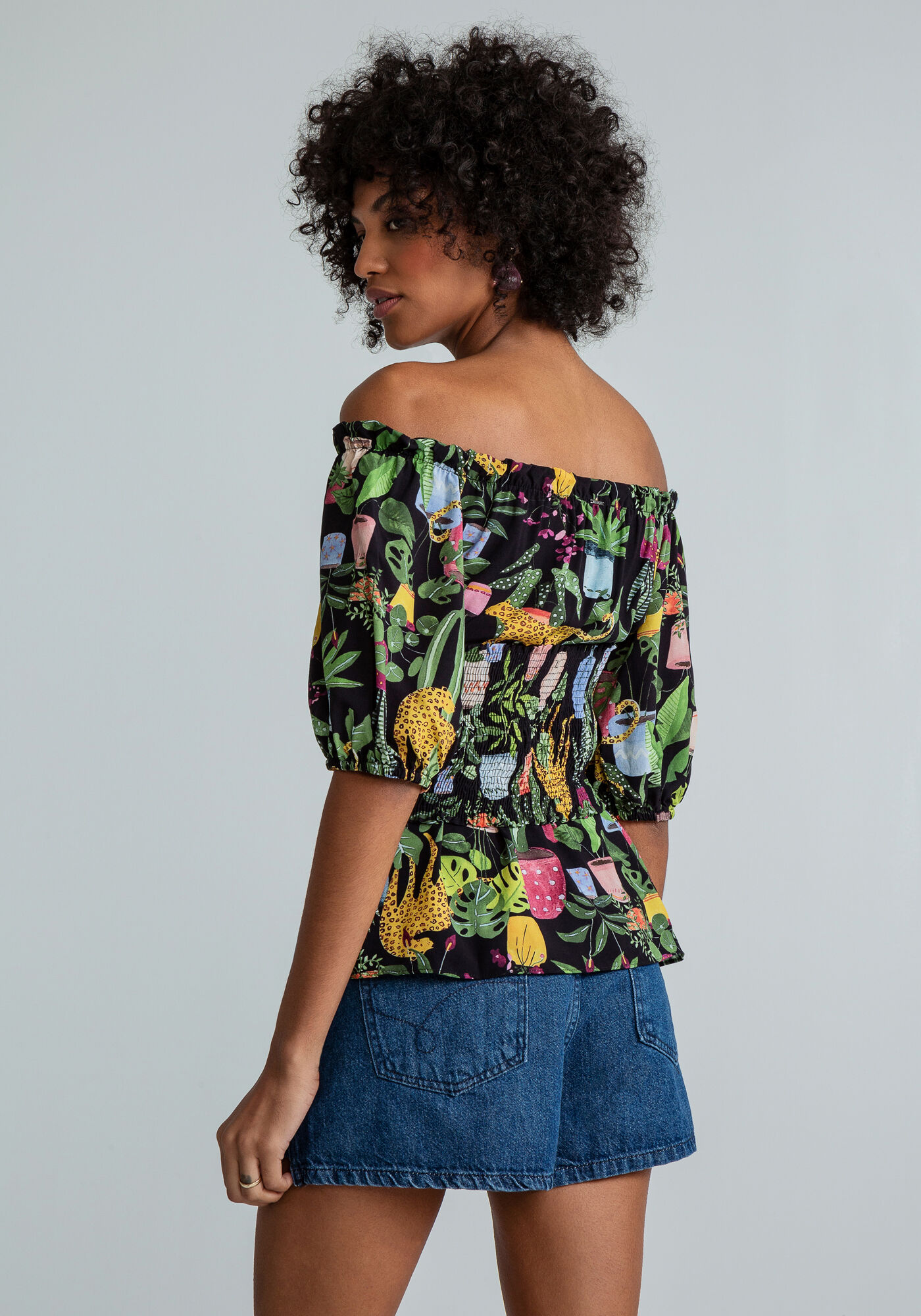 Blusa Ombro a Ombro com Top Faixa, , large.