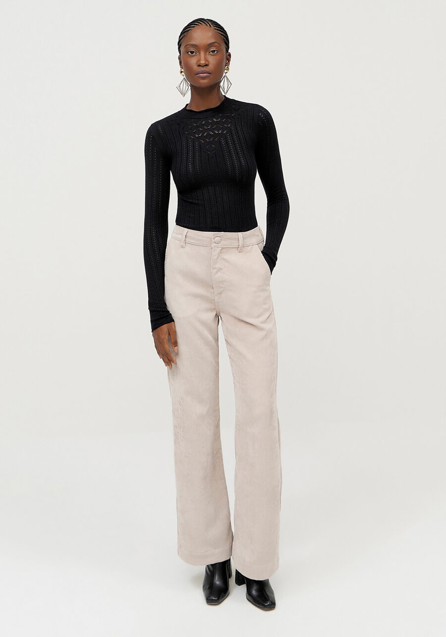 Blusa Manga Longa em Tricô com Detalhe Trama, . Blusa Manga Longa em Tricô com Detalhe Trama, , large.