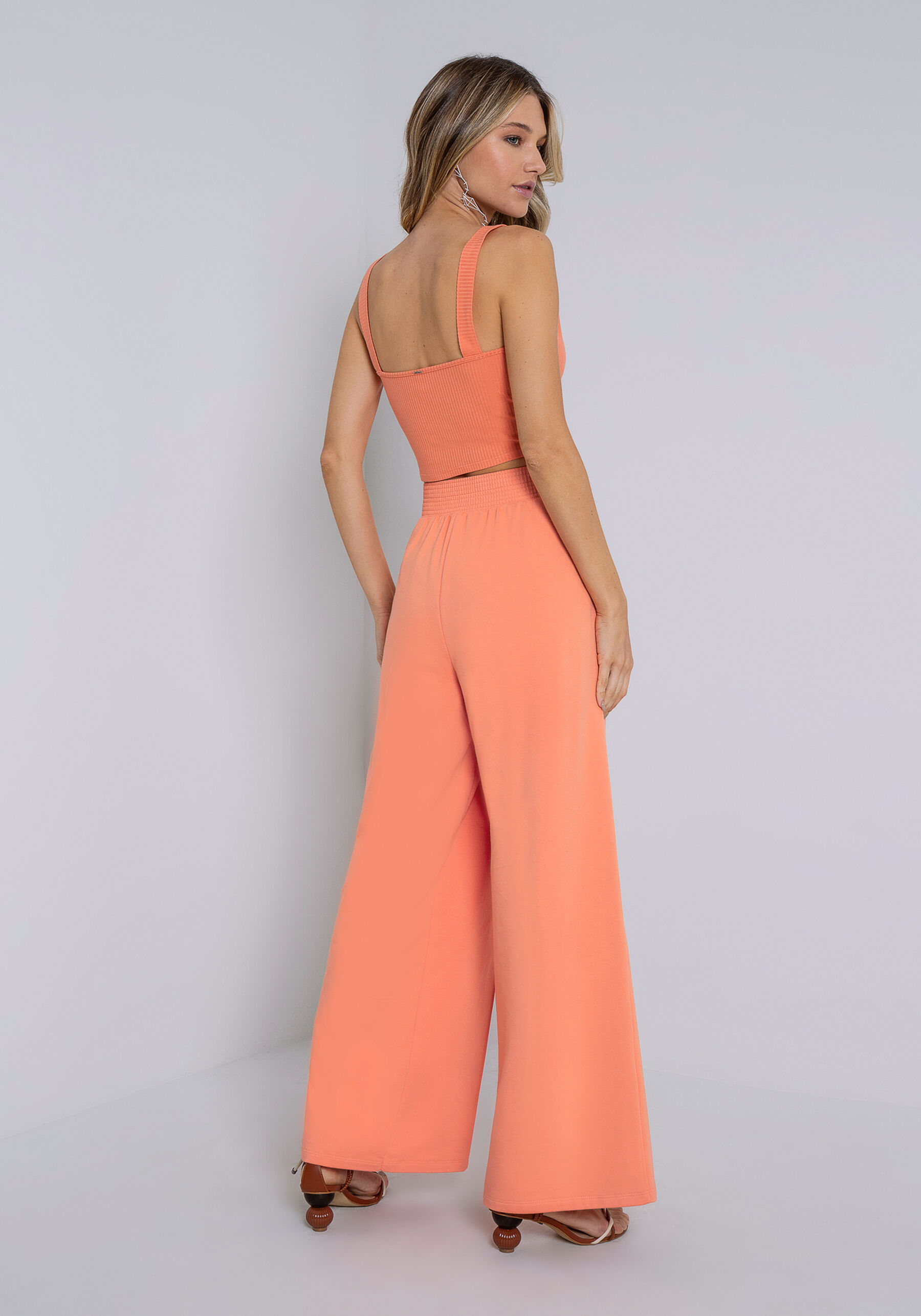 Calça Reta Molecotton Cintura Média, SALMAO ZINC. Calça Reta Molecotton Cintura Média, SALMAO ZINC, large.